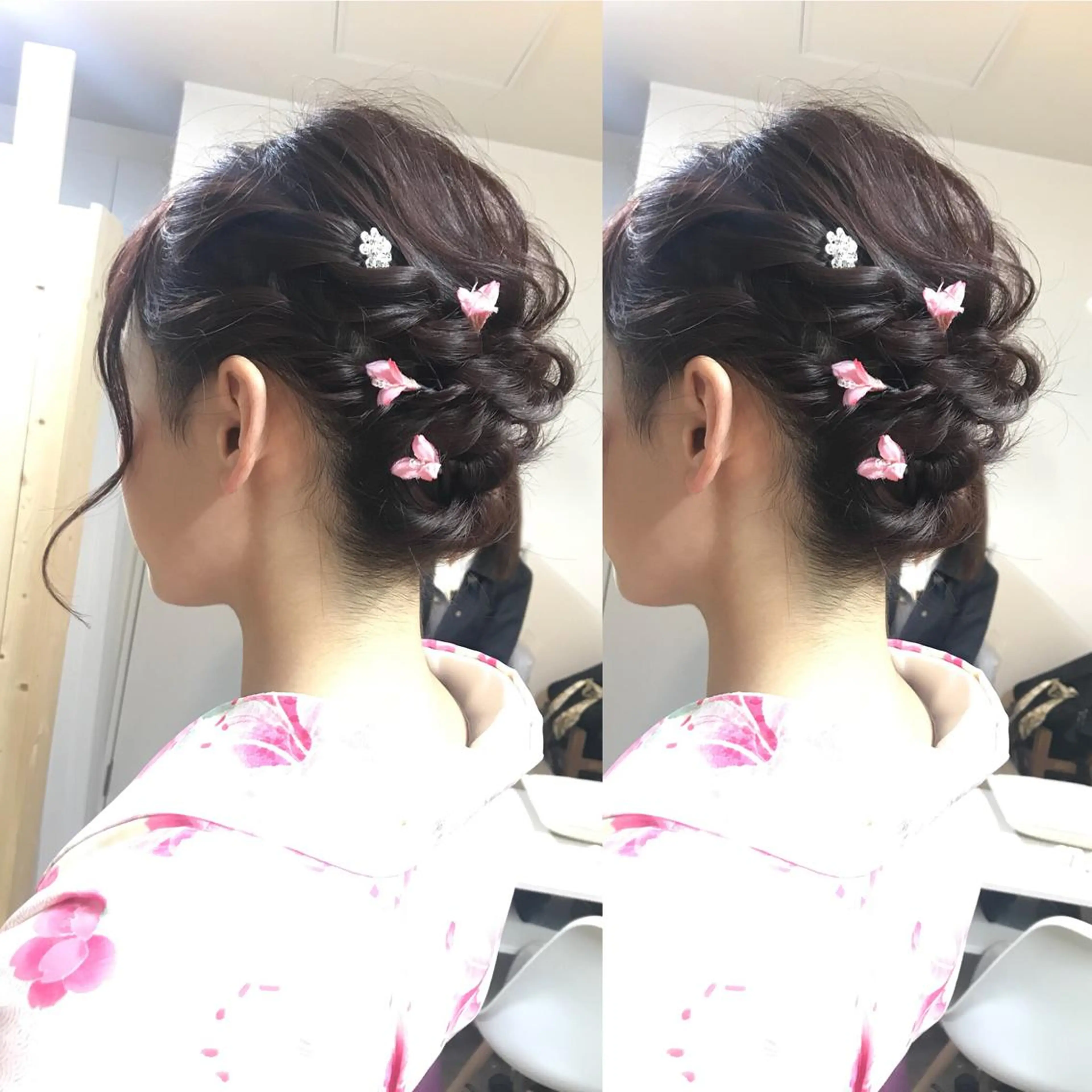 セミロング ヘアアレンジ 早朝✨ヘアセット 着付け/清水玲歌のヘアスタイル