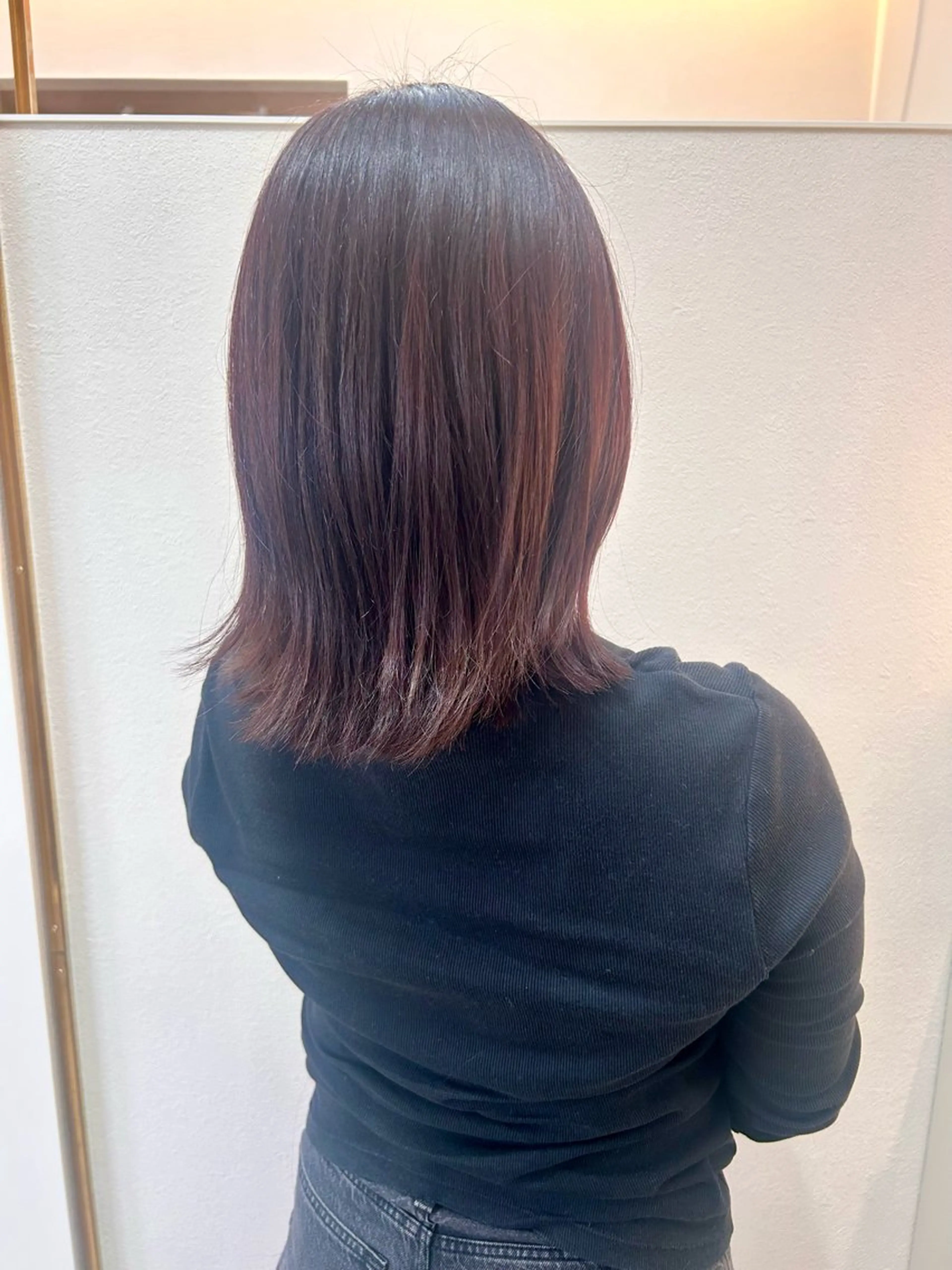 ミディアム カラー ブラウンカラー ピンクカラー ピンクブラウン ボブ 外ハネヘア カット ヘアカラー roan宗像店 Megumiのヘアスタイル