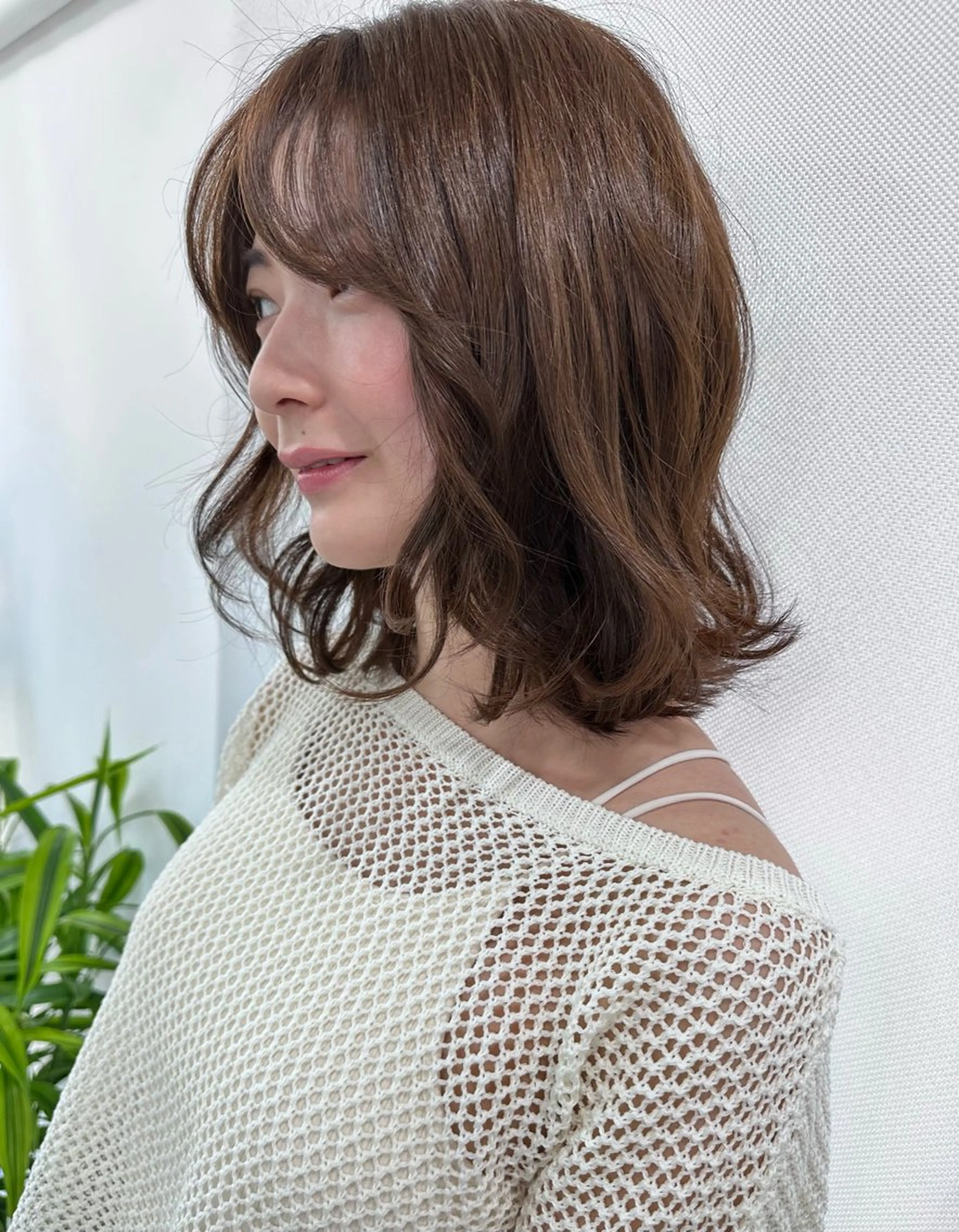 ミディアム ハイライト 髪質改善 小顔カット Endearing 銀座/レイヤーカットのヘアスタイル