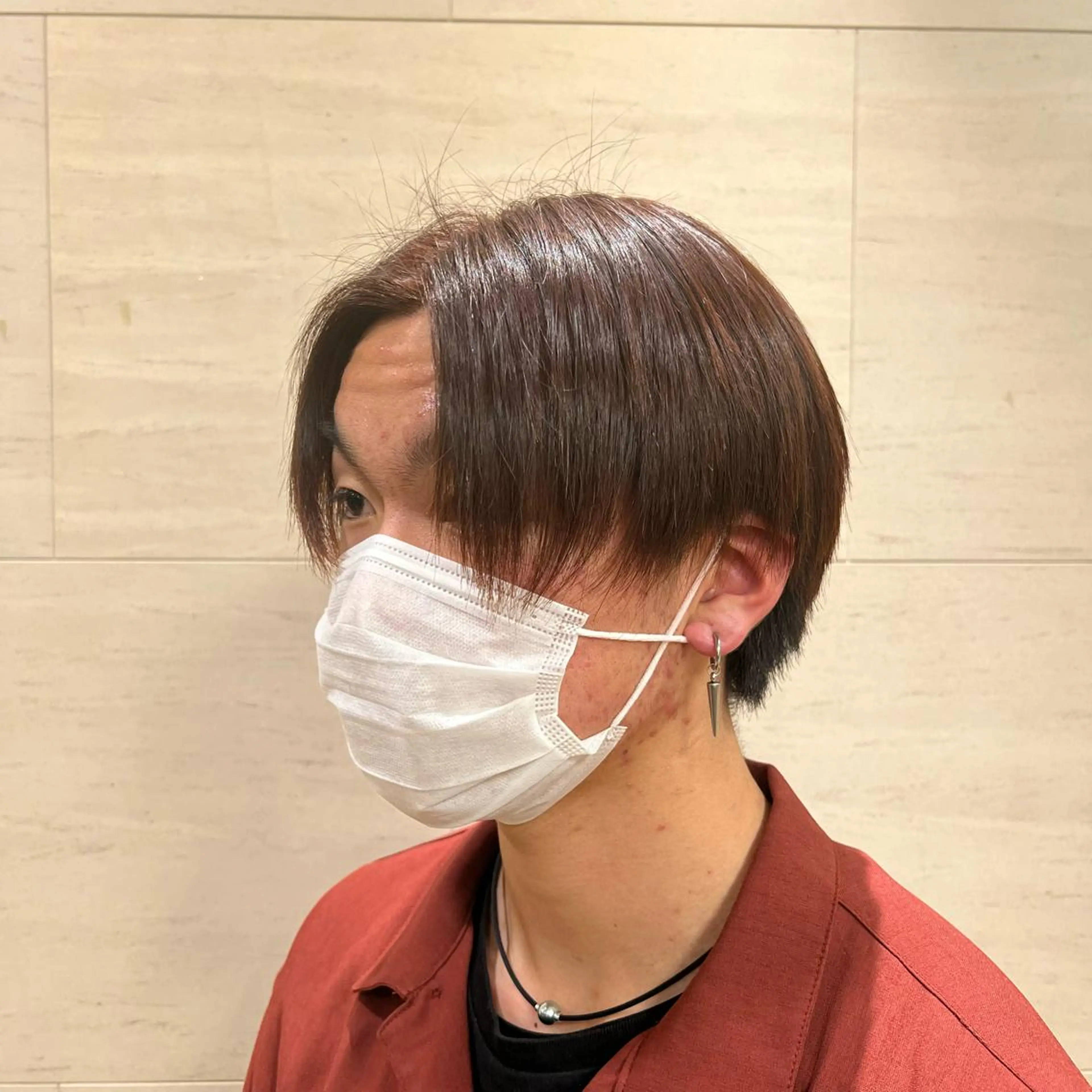 ショート カラー メンズ メンズブリーチ ブリーチ ブリーチなしカラー レッドカラー 茅ヶ崎パーマ特化/ スパイラル/ハルキのヘアスタイル