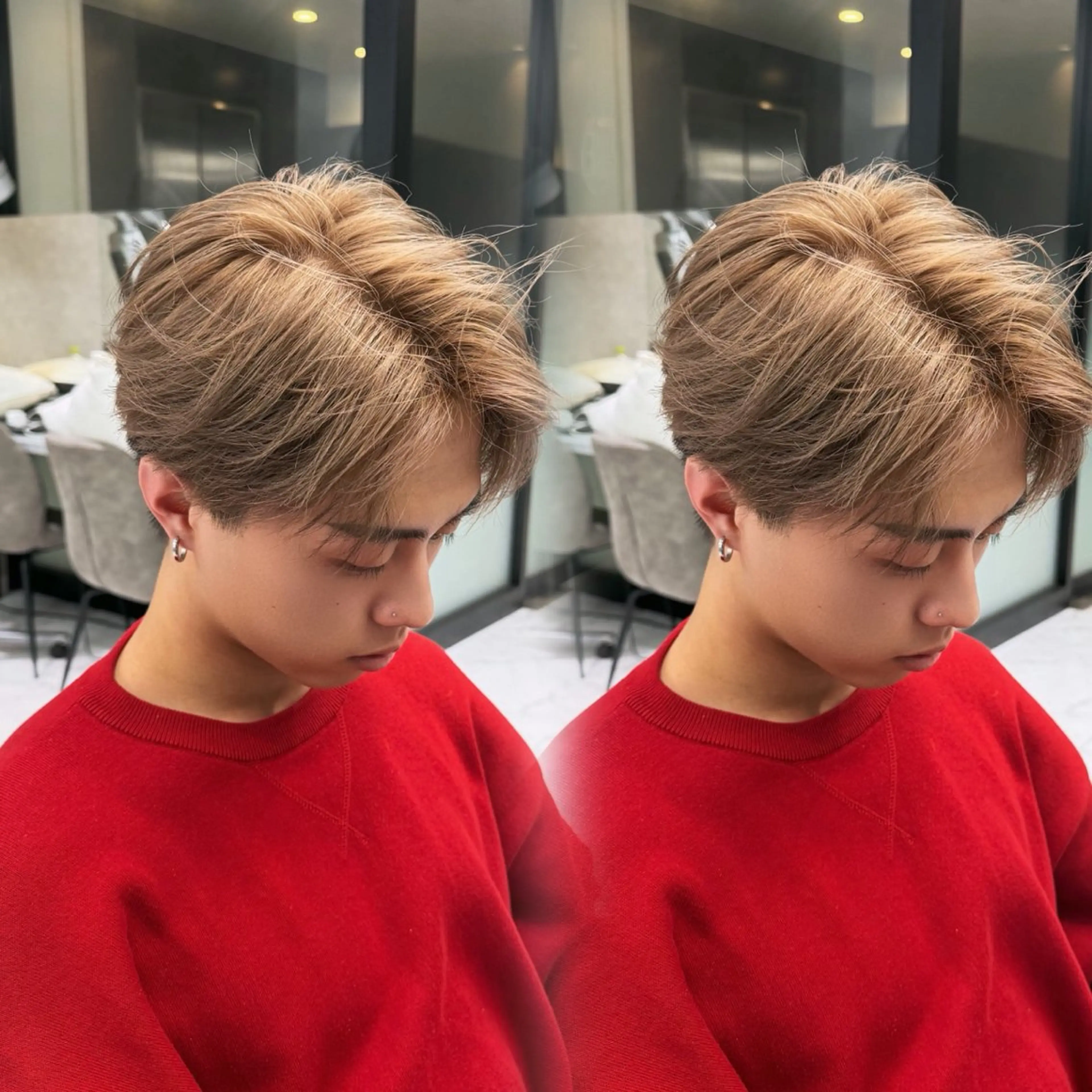 ショート カラー ベージュカラー ブリーチ ミント ミントベージュ ヘアカラー 福岡美髪矯正/ KAEDEのヘアスタイル