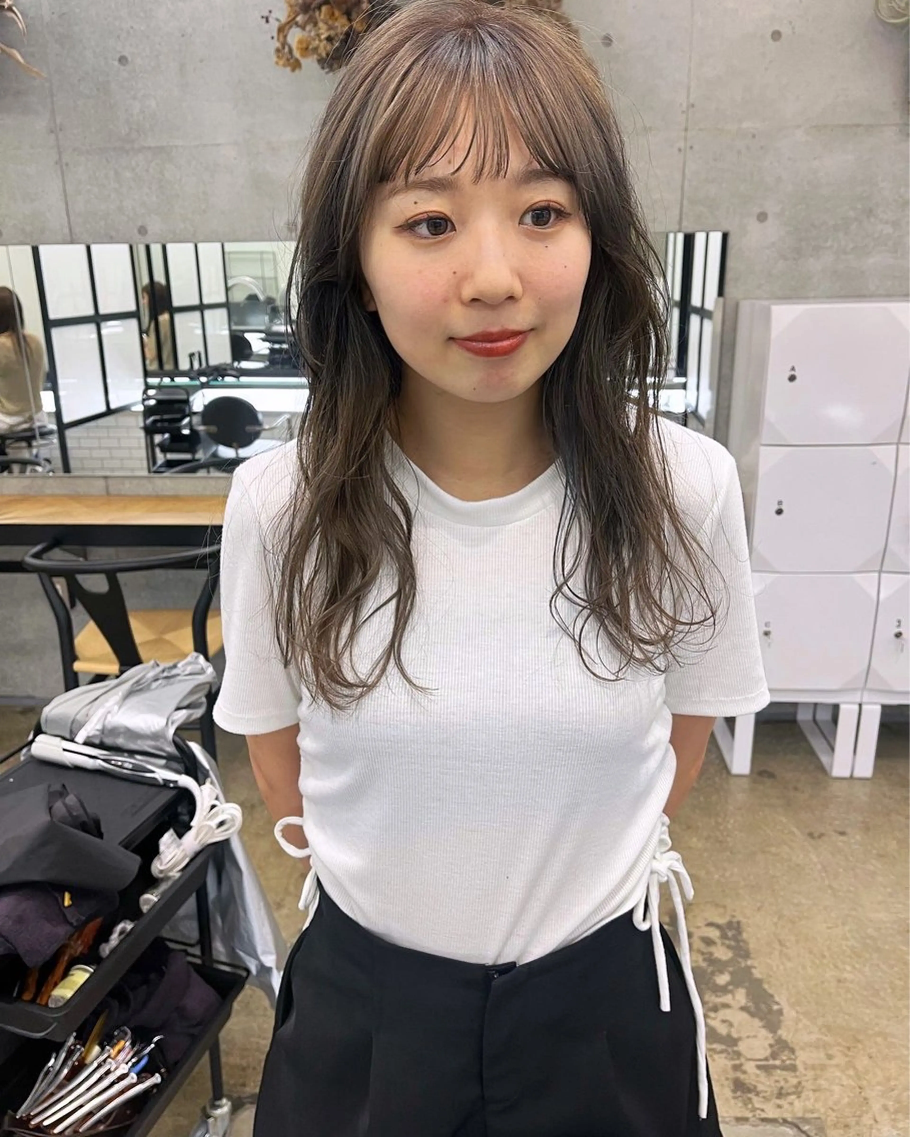 ロング カラー ベージュカラー オリーブベージュ カット ヘアカラー トリートメント 暖色カラー/ピンク カラー/HARUKAのヘアスタイル