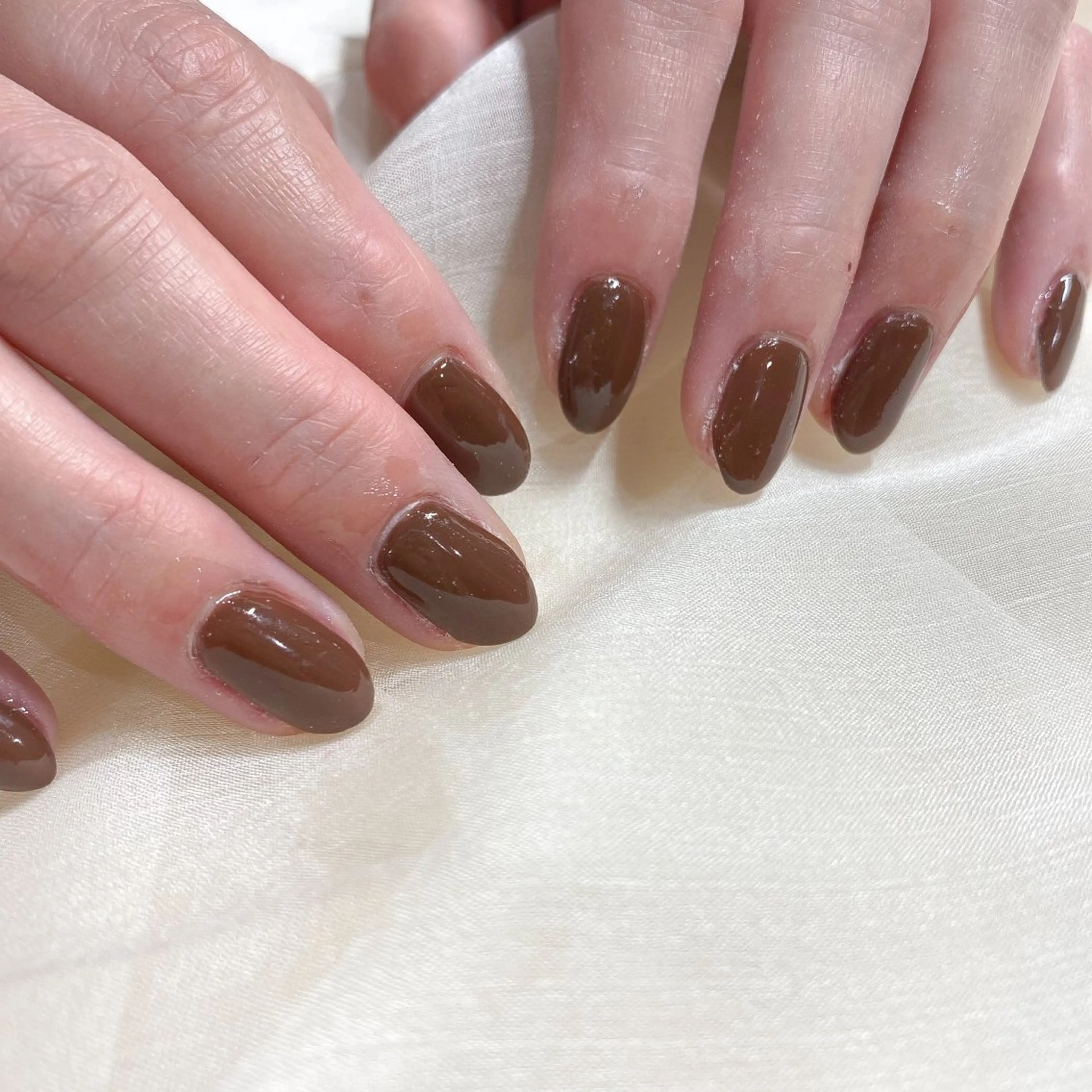 ネイル ブラウン ワンカラーネイル ネイル空間所属・muguet🎀 chikaのネイルデザイン