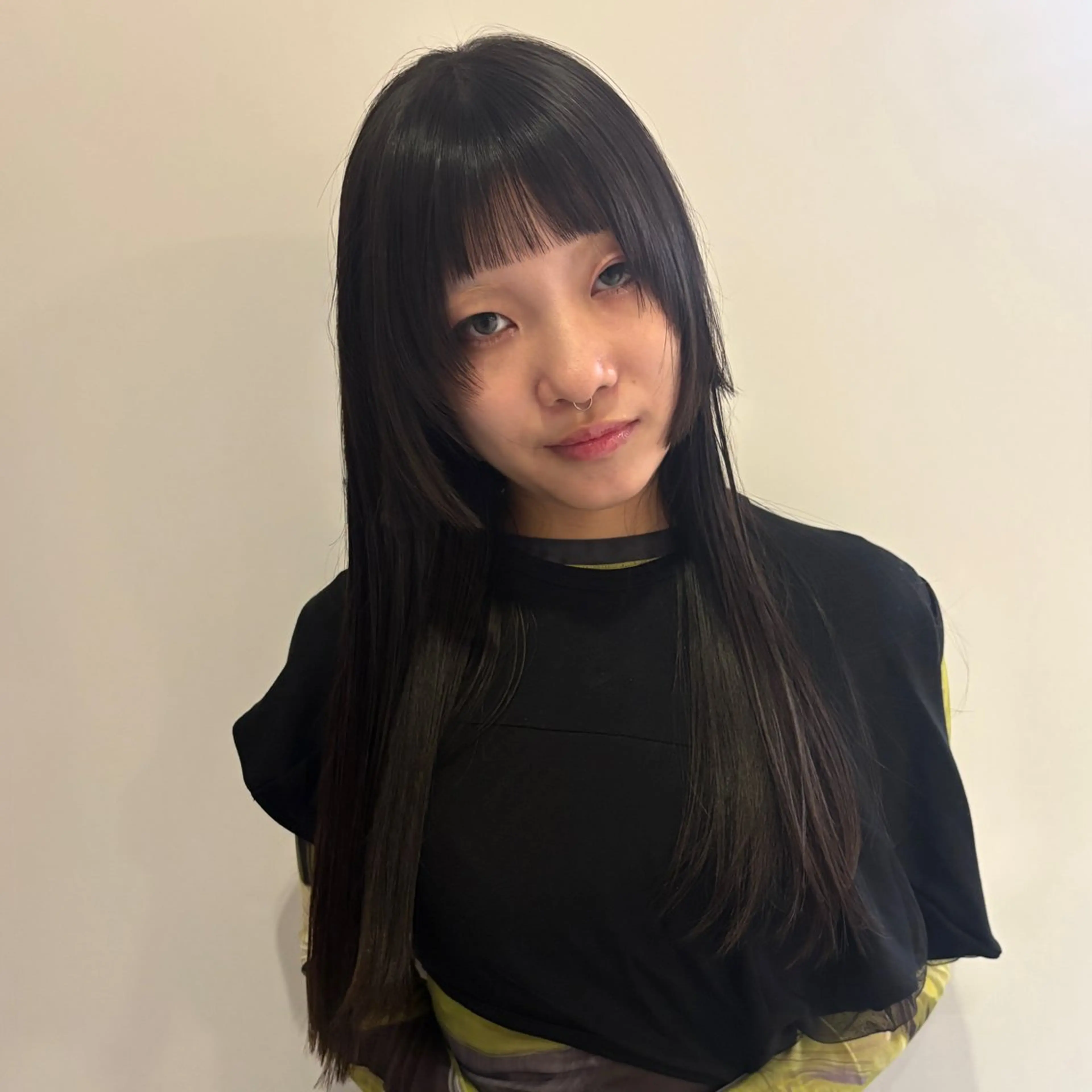 ロング 似合わせカット オン眉 カット 似合わせデザイン໒꒱ rioのヘアスタイル