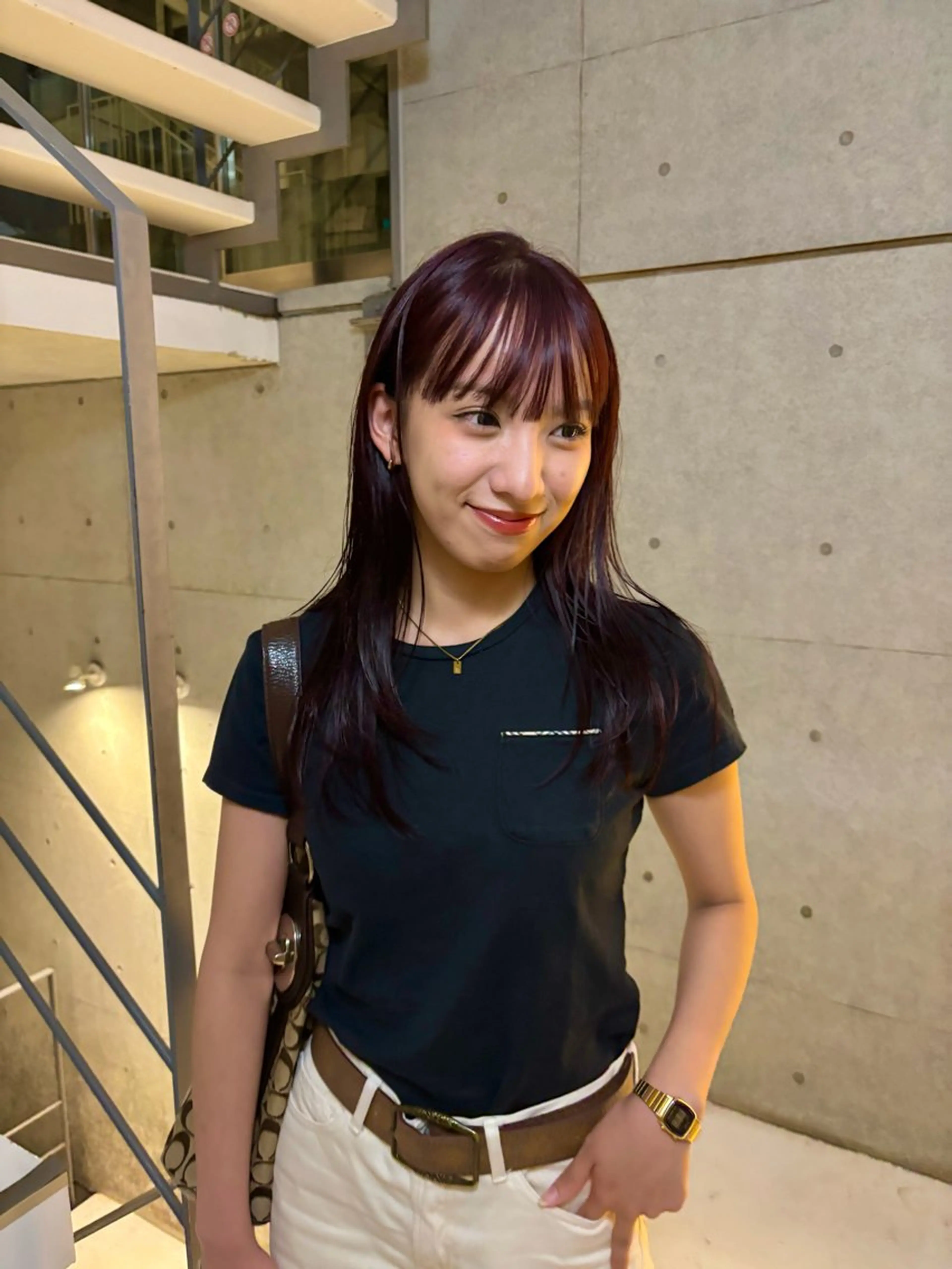 ロング カラー ヘアカラー ツユザキ ハナカのヘアスタイル