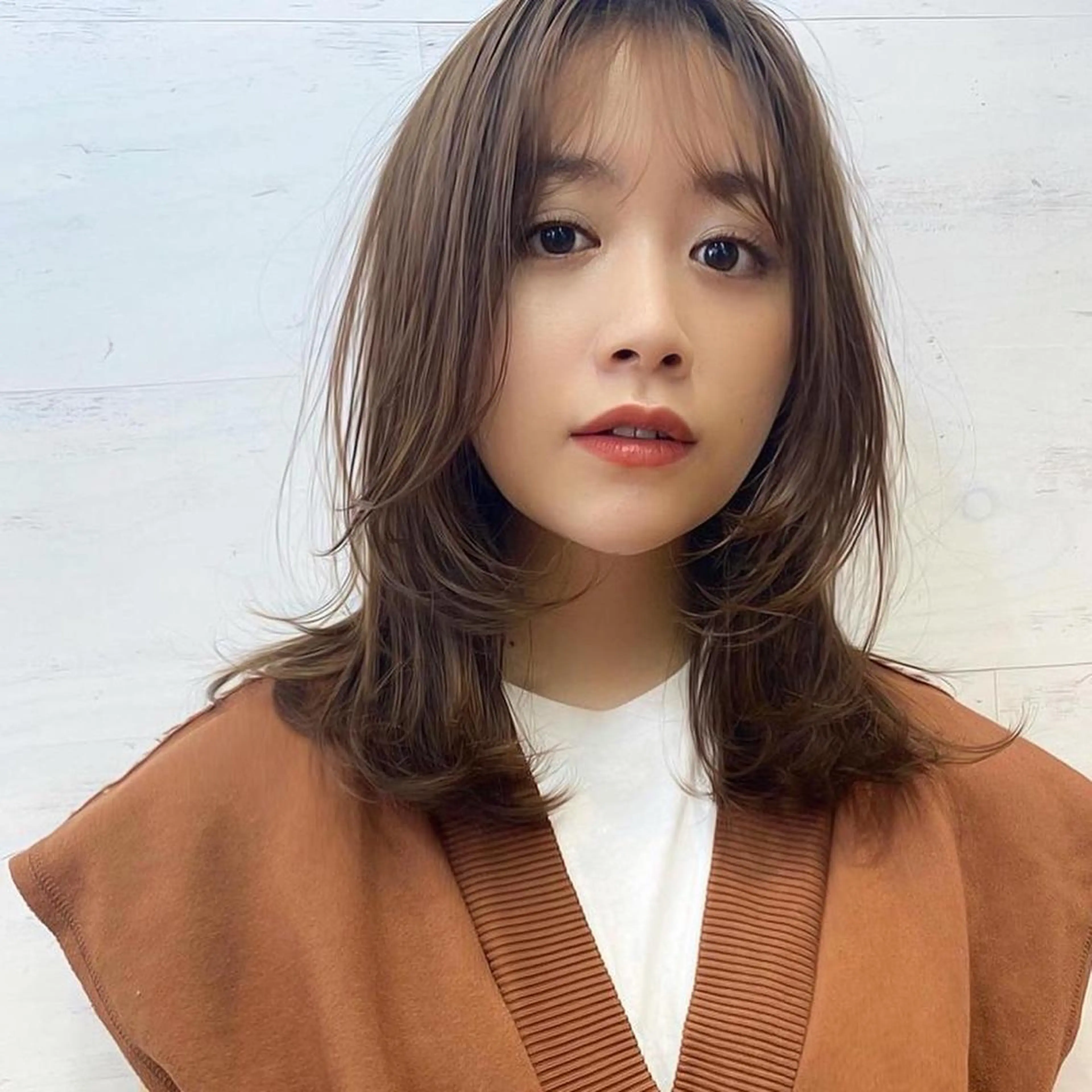 ミディアム 顔まわりレイヤー レイヤーカット 小顔ボブ&レイヤー 特化🤎RISAのヘアスタイル