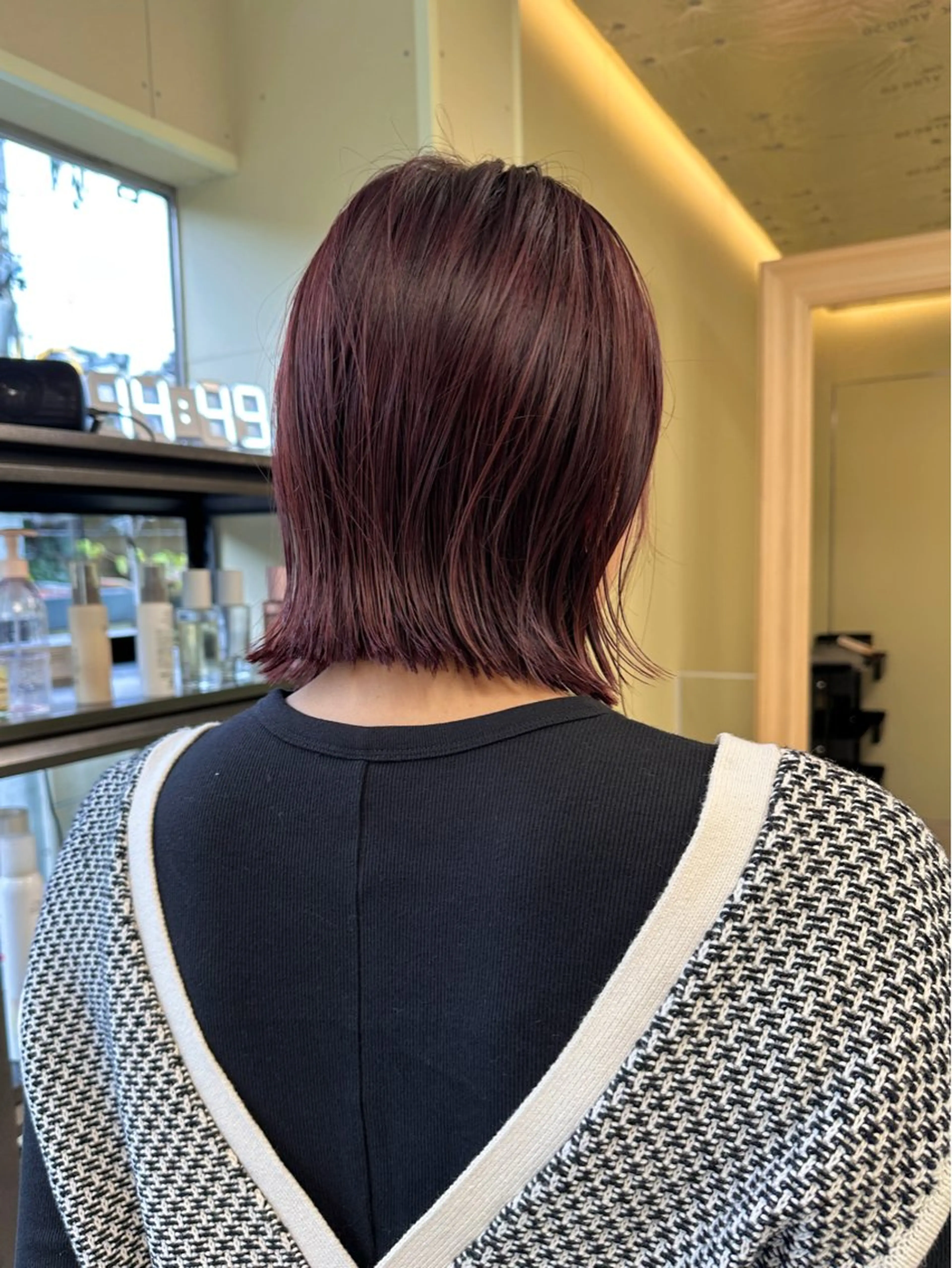 ミディアム カット ヘアカラー ボブ/ぱつっとボブ/ 谷口 海星のヘアスタイル