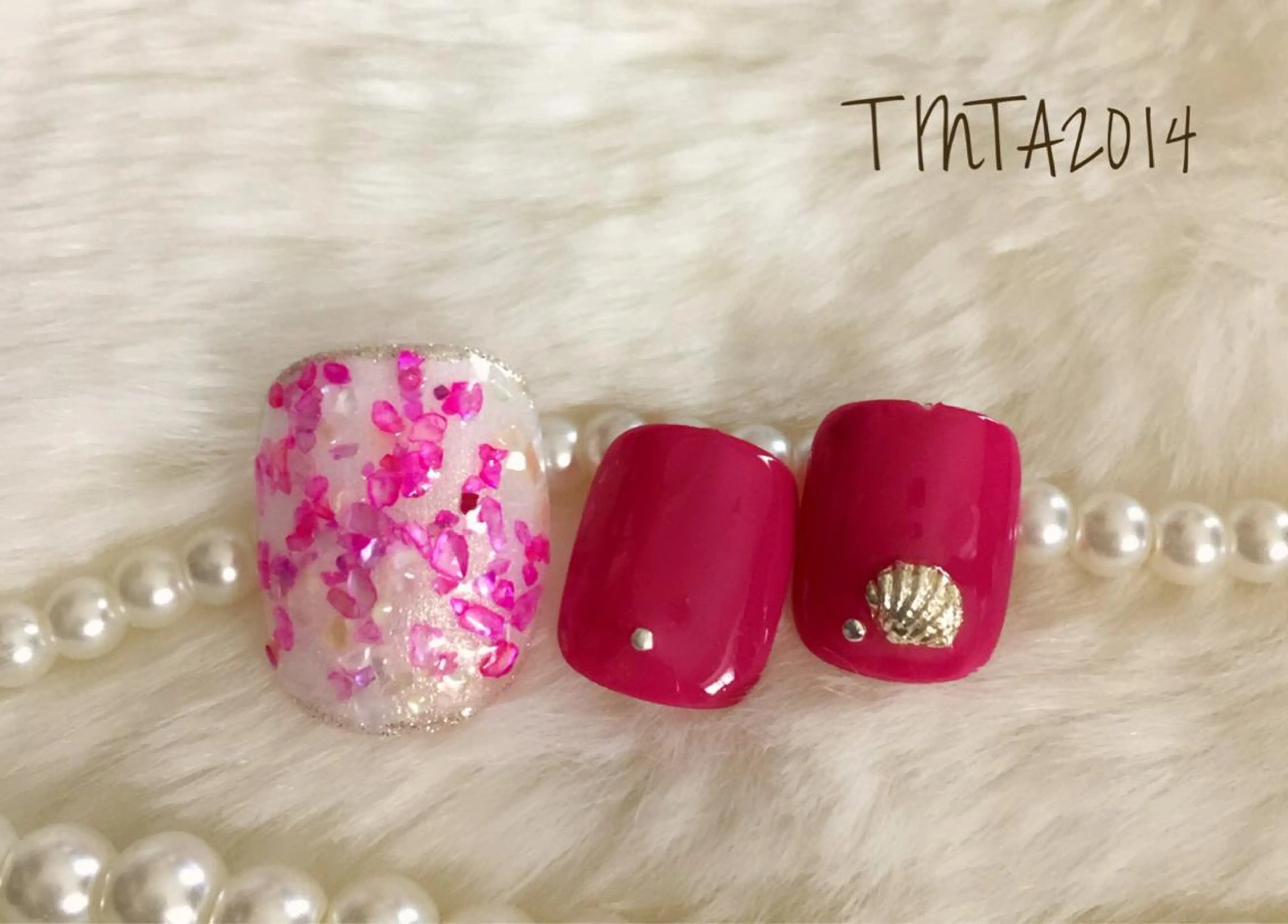 ネイル フットネイル ピンク 馬場 典子のネイルデザイン