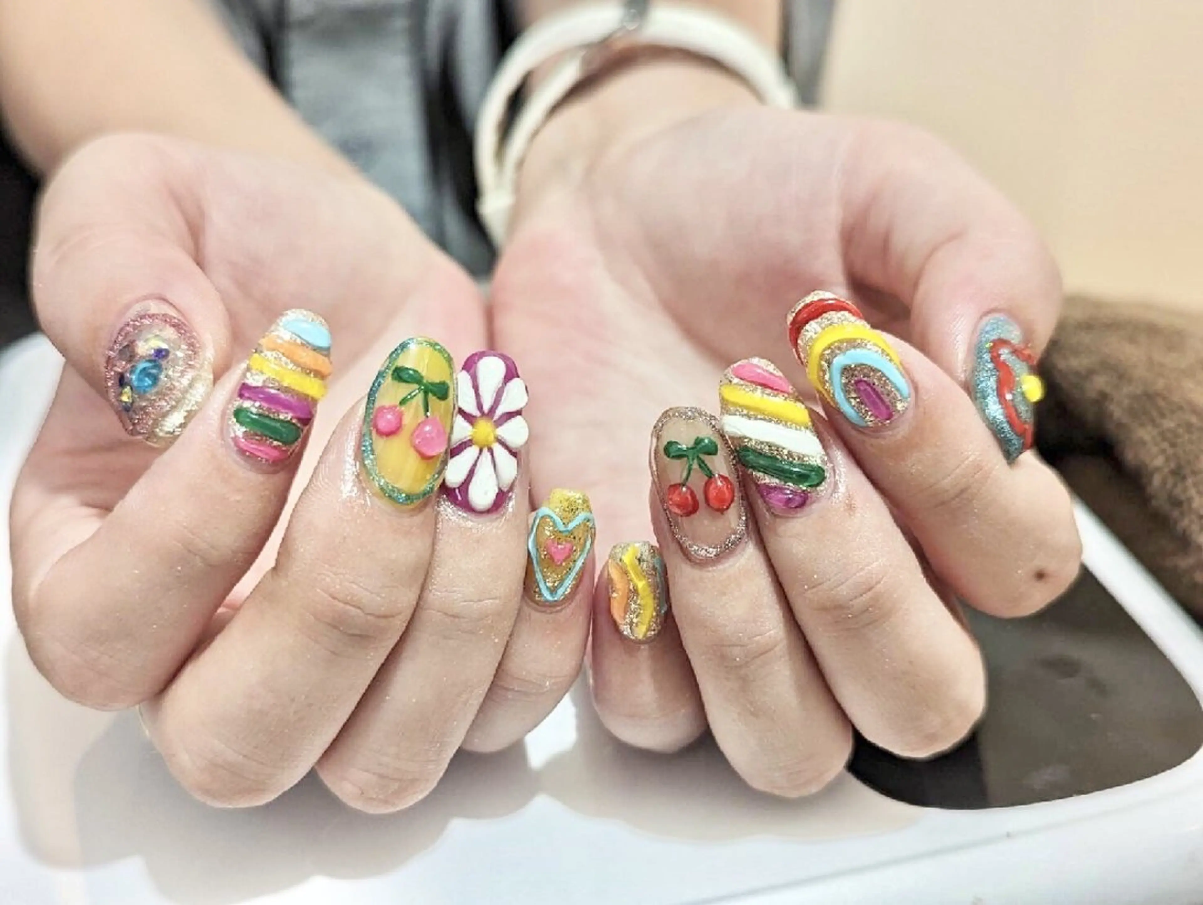 ネイル アートネイル 持ち込み VIBLISS福岡店 yurichanのネイルデザイン