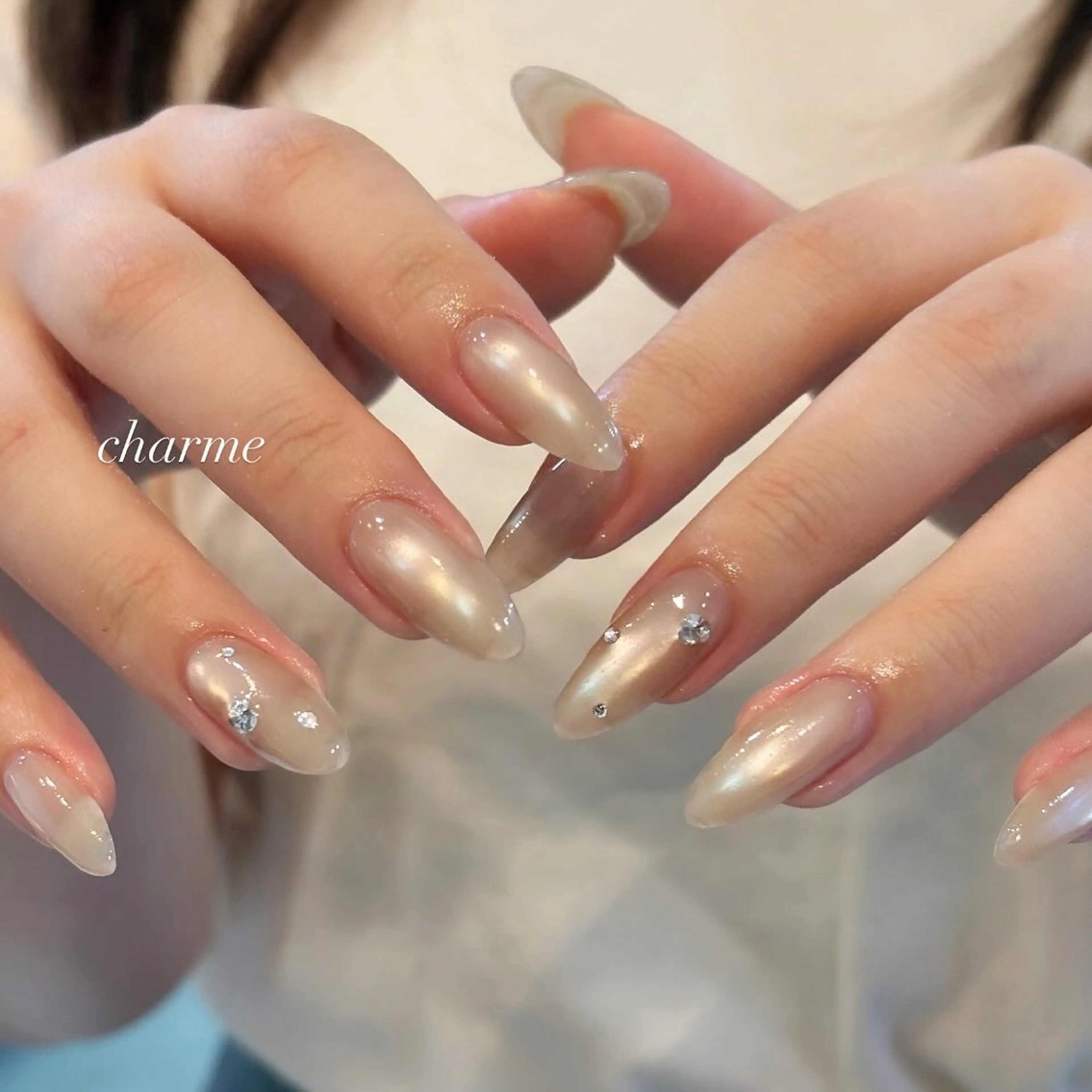 ネイル マグネットネイル ストーンネイル charme nailのネイルデザイン