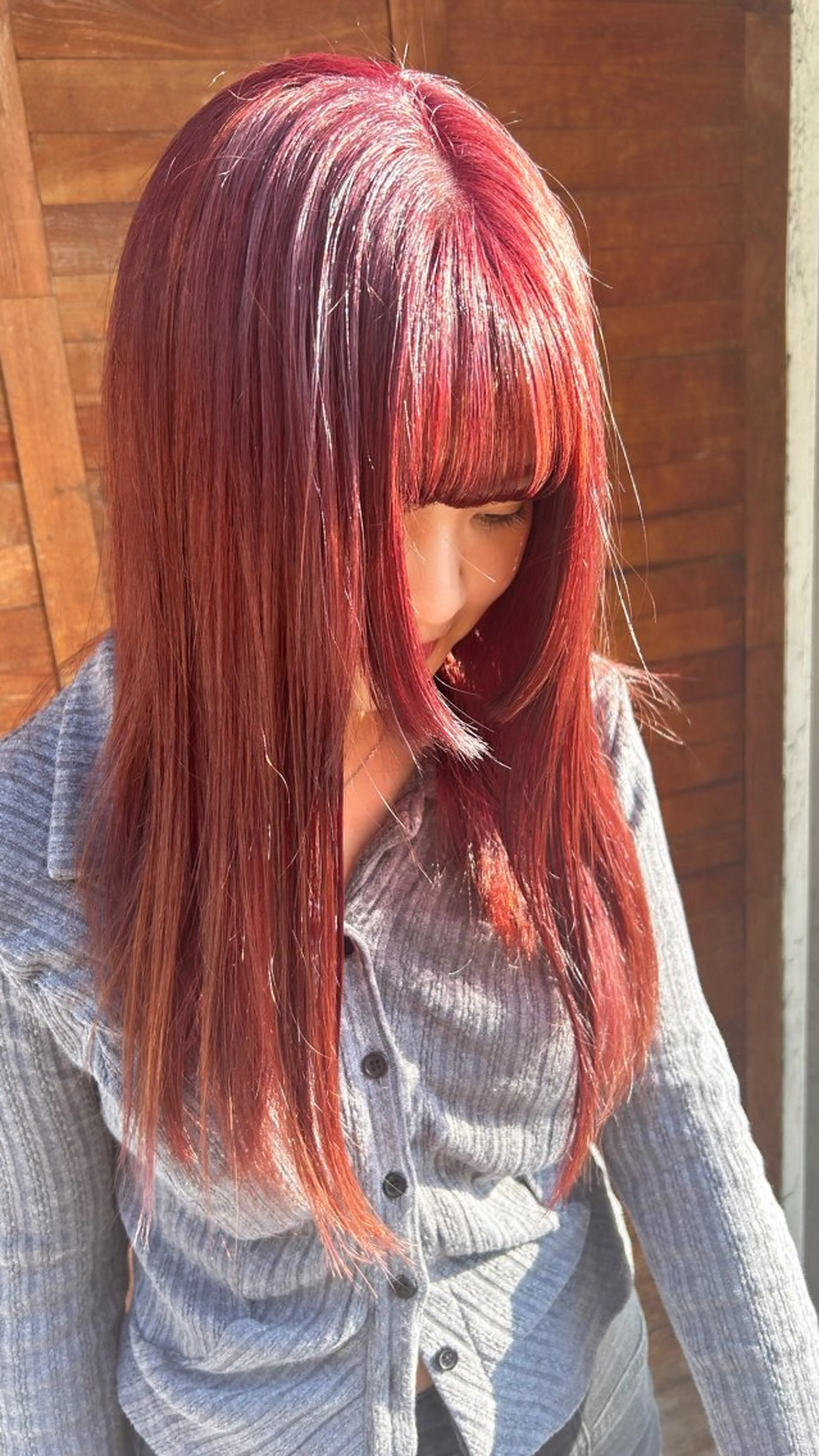 カラー レッドカラー ヘアカラー トリートメント みか ✩⡱のヘアスタイル