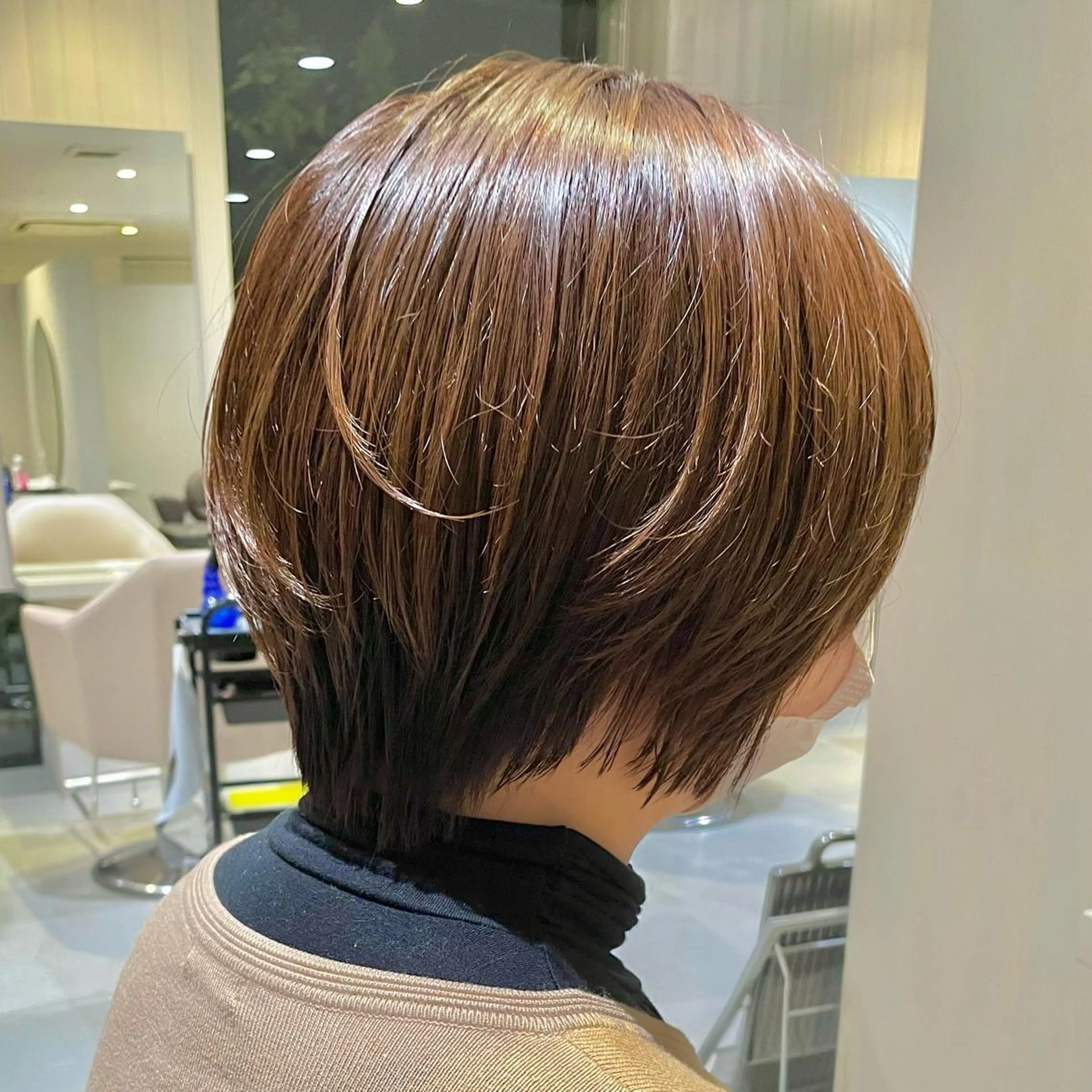 ショート カラー 丸みショート ショートヘア カット ヘアカラー トリートメント 神﨑優希 /髪質改善/艶カラーのヘアスタイル