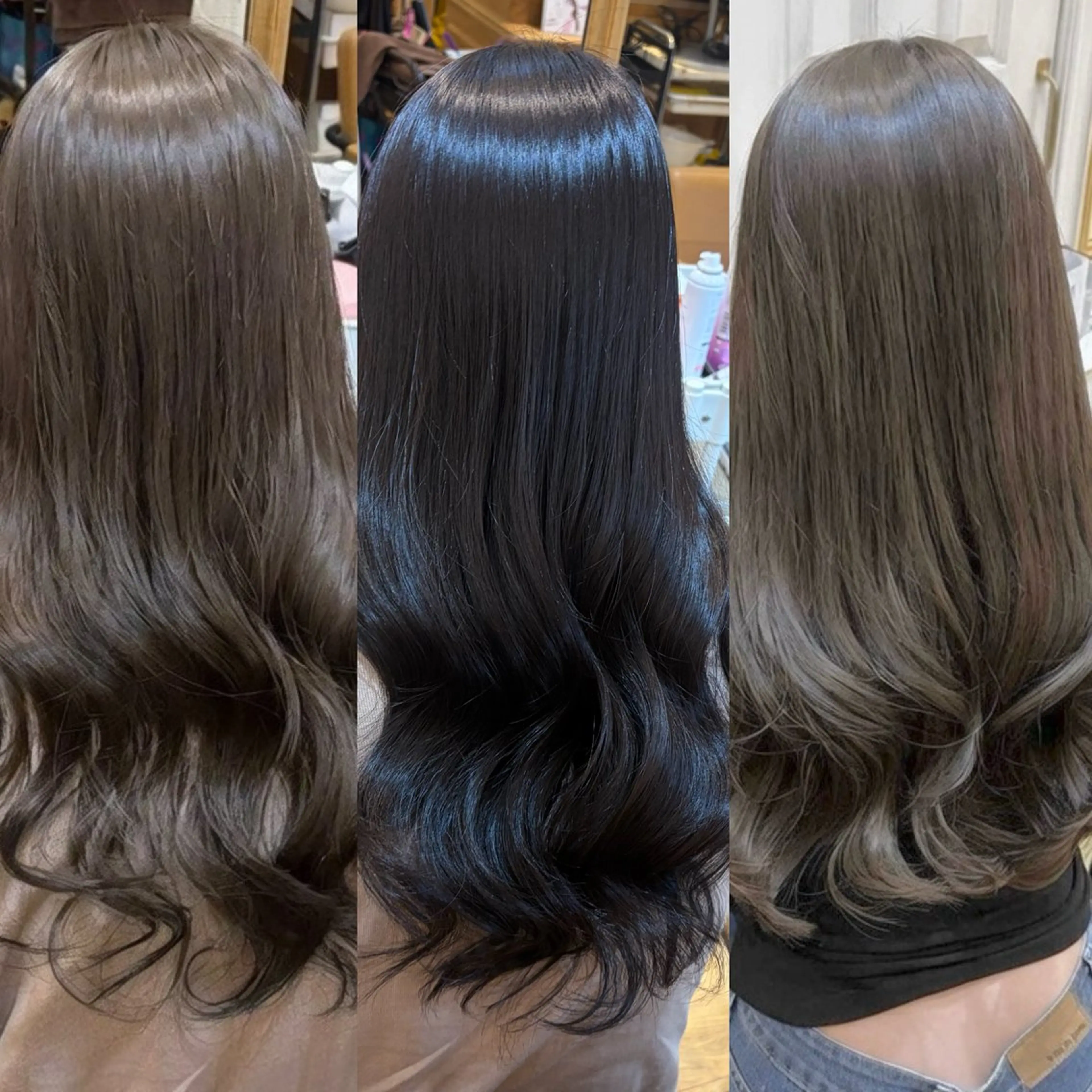 ロング カラー アッシュ アッシュブラウン ブリーチ ブラウンカラー 透明感カラー ヘアカラー トリートメント 👑髪質改善wカラー /ハイトーン/アユカのヘアスタイル