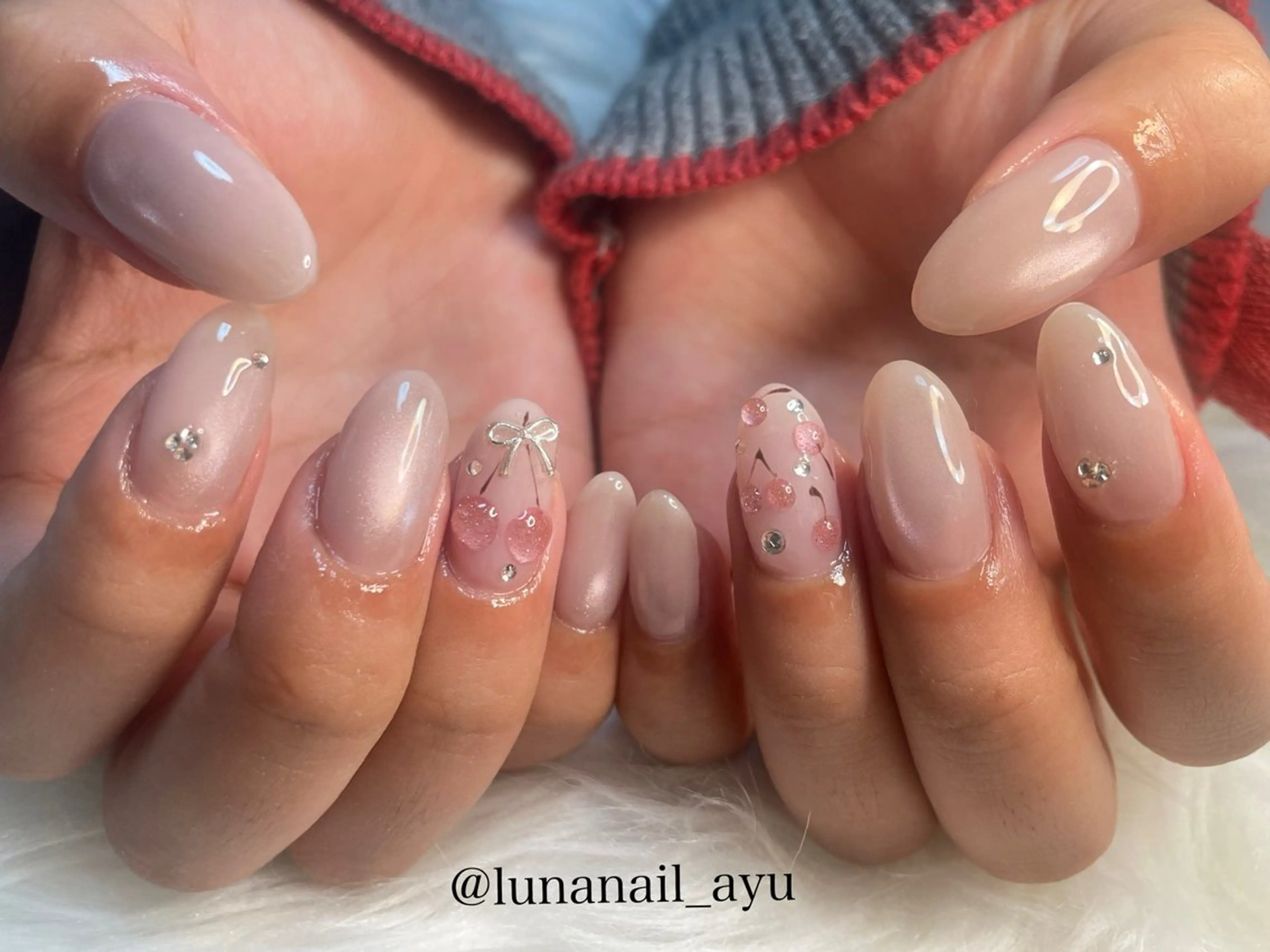 ネイル マグネットネイル 春ネイル ハンドネイル LUNA NAIL ayuのネイルデザイン
