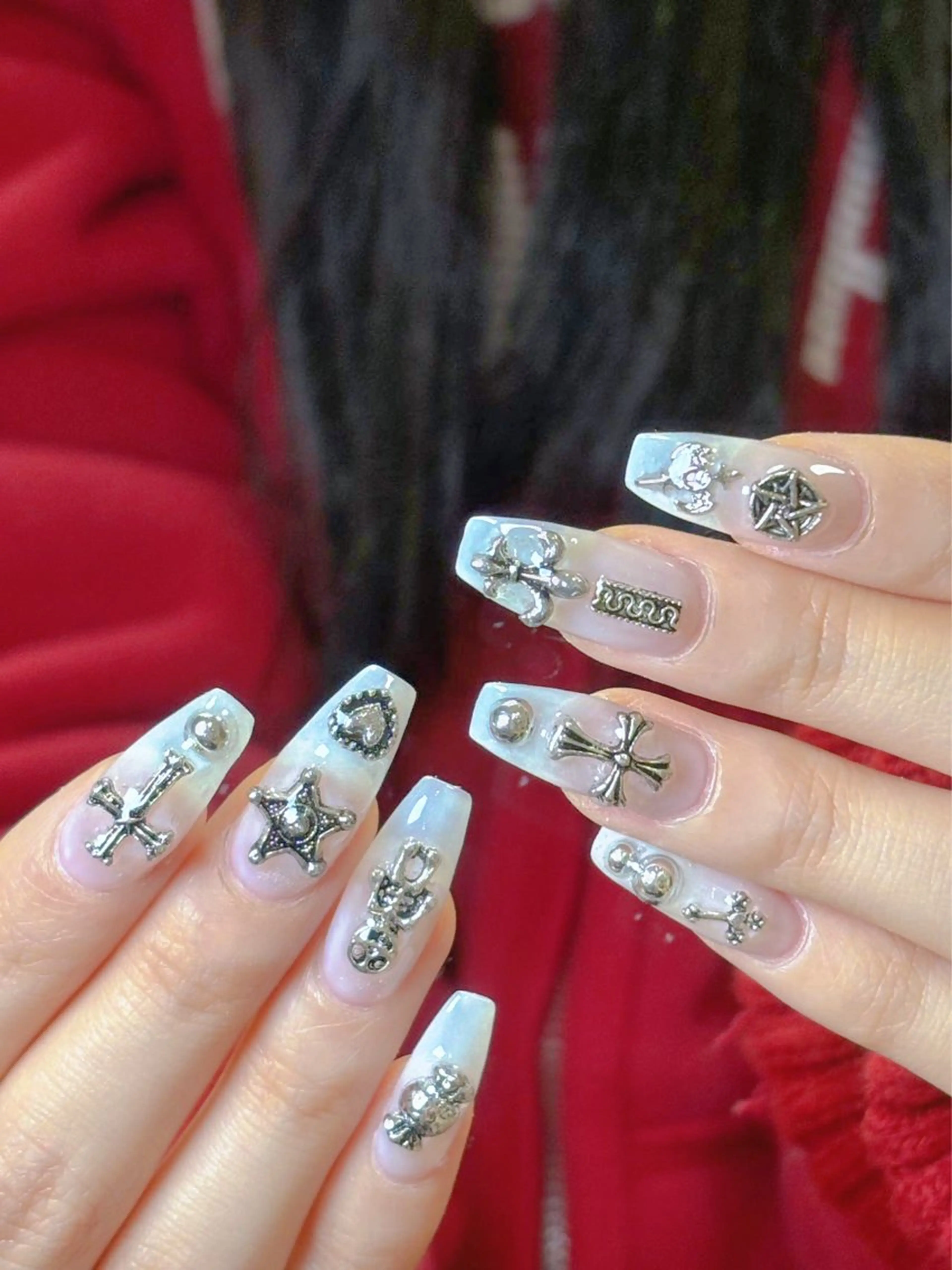 ロング めぐみのネイルサロン スタッフ練習のネイルデザイン