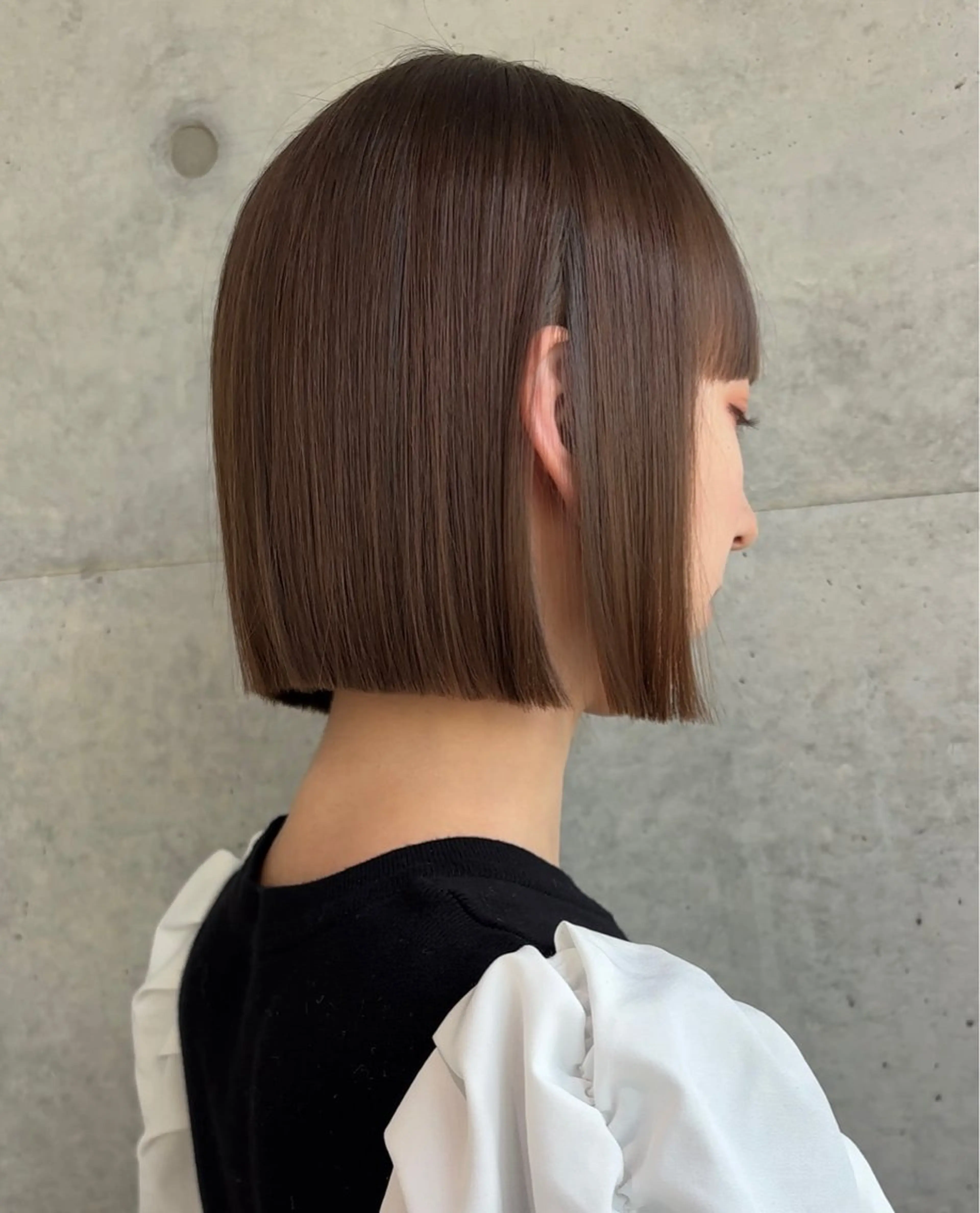 ミディアム カット 縮毛矯正 トリートメント けいし🐬ボブ 美髪縮毛矯正のヘアスタイル