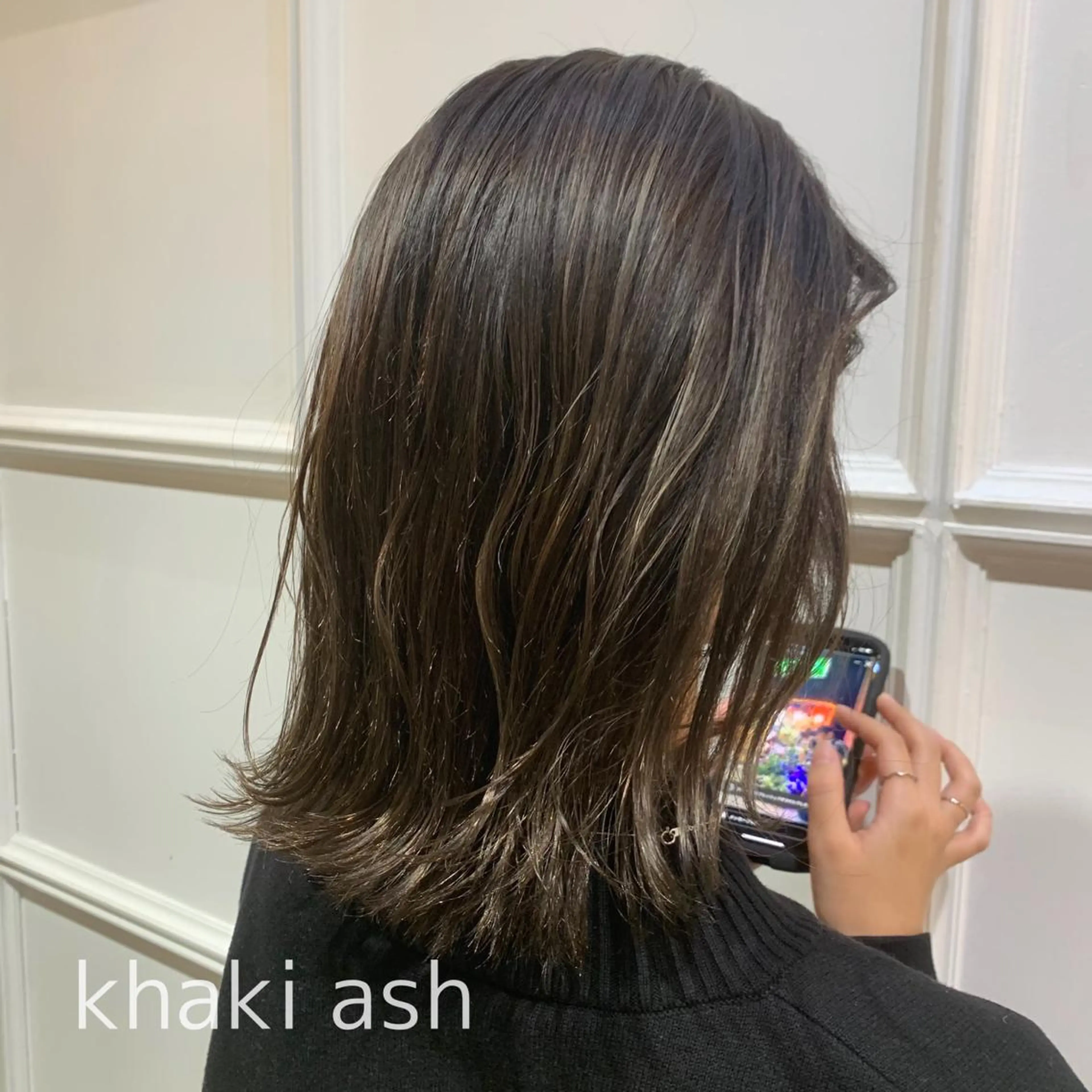 ミディアム カラー アッシュ ダブルカラー ハイライトカラー ハイライト 髪質改善カラー&TR 縮毛矯正/弱酸性矯正のヘアスタイル