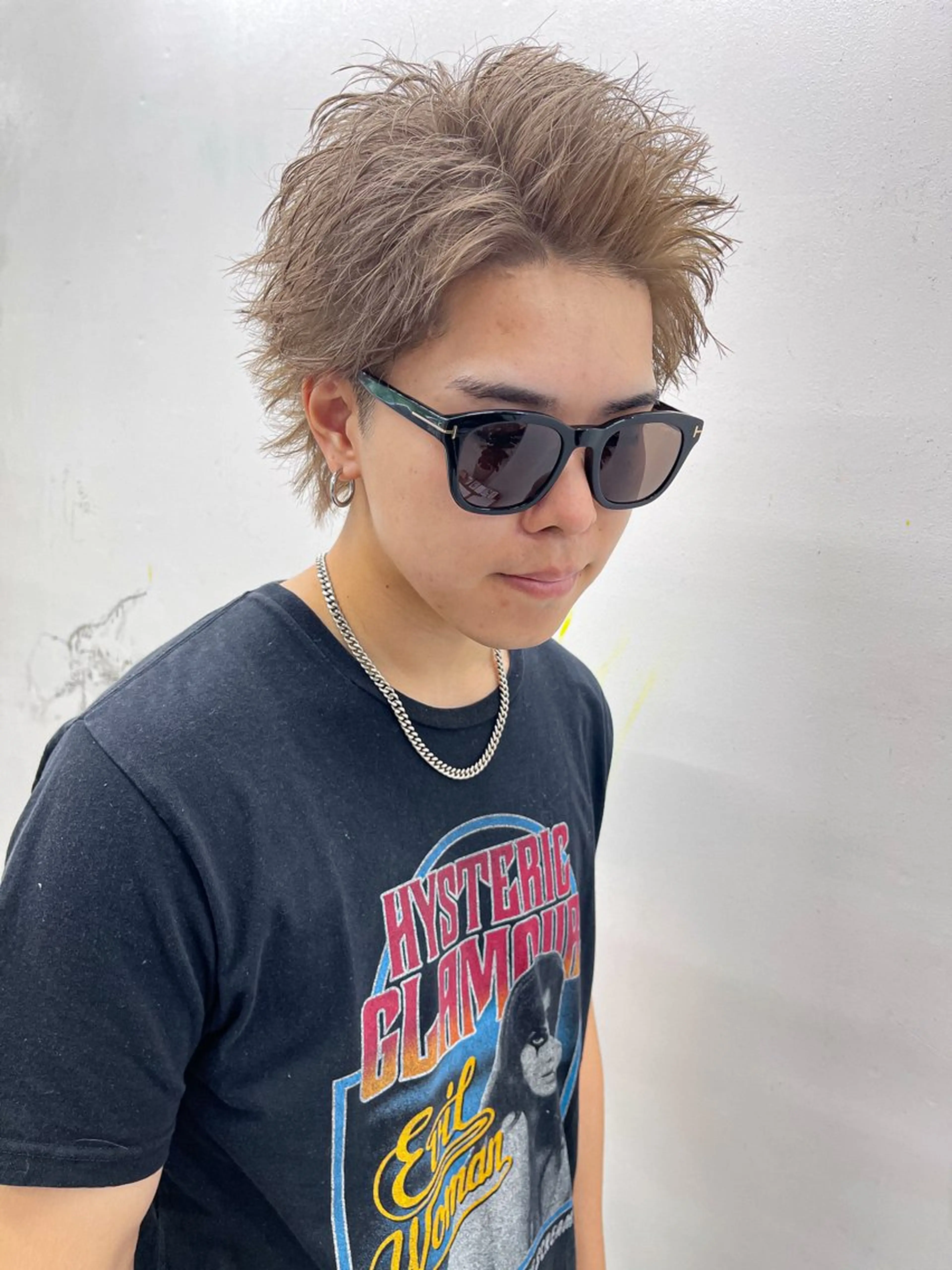 カラー メンズ ダブルカラー カット ヘアカラー 森本裕/オーナー/ スパイラルパーマのヘアスタイル