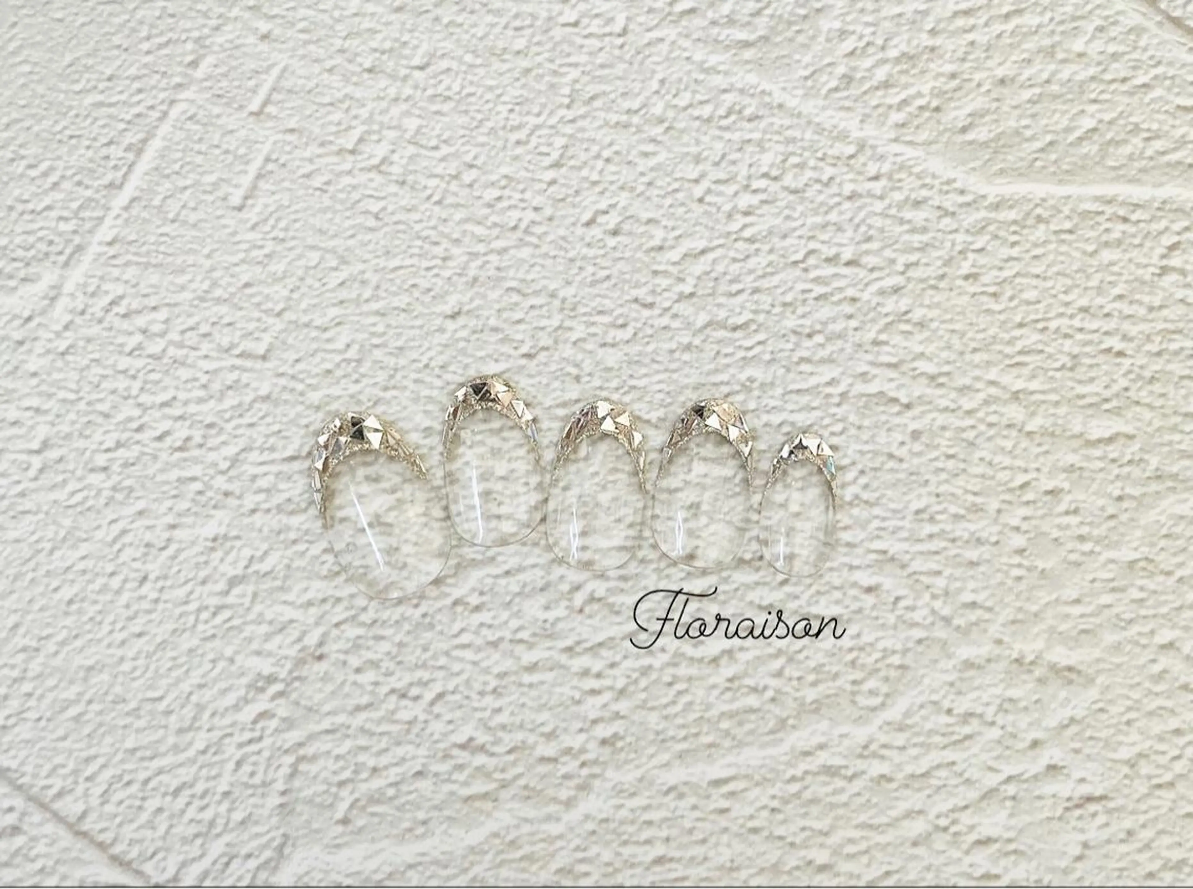 ショート ネイル アートネイル フレンチネイル キラキラネイル 大理石ネイル(マーブル) ミラーネイル Floraison YUIのネイルデザイン