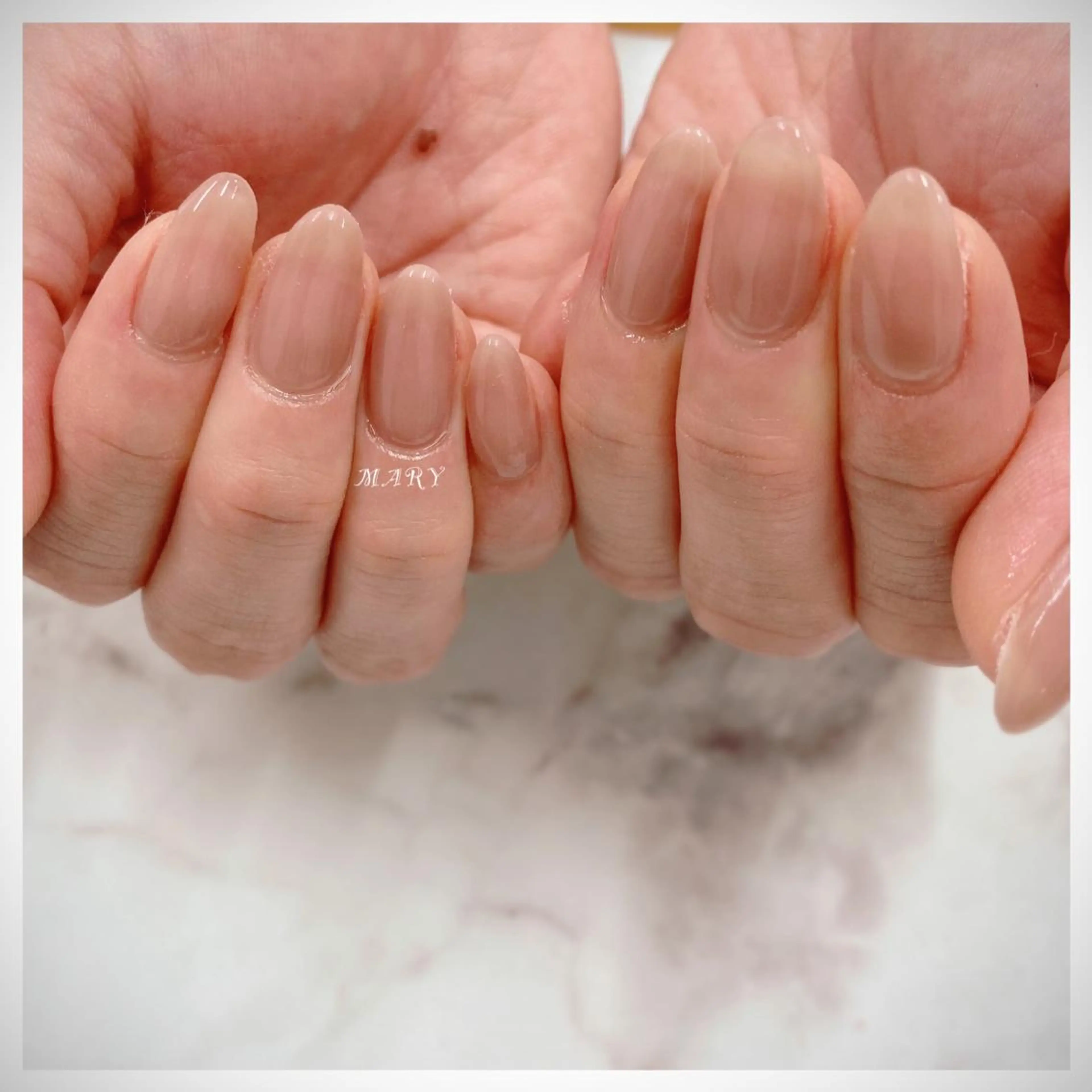 ネイル ニュアンスネイル オフィスネイル ワンカラーネイル シンプルネイル ハンドネイル Mary nail .narumiのネイルデザイン