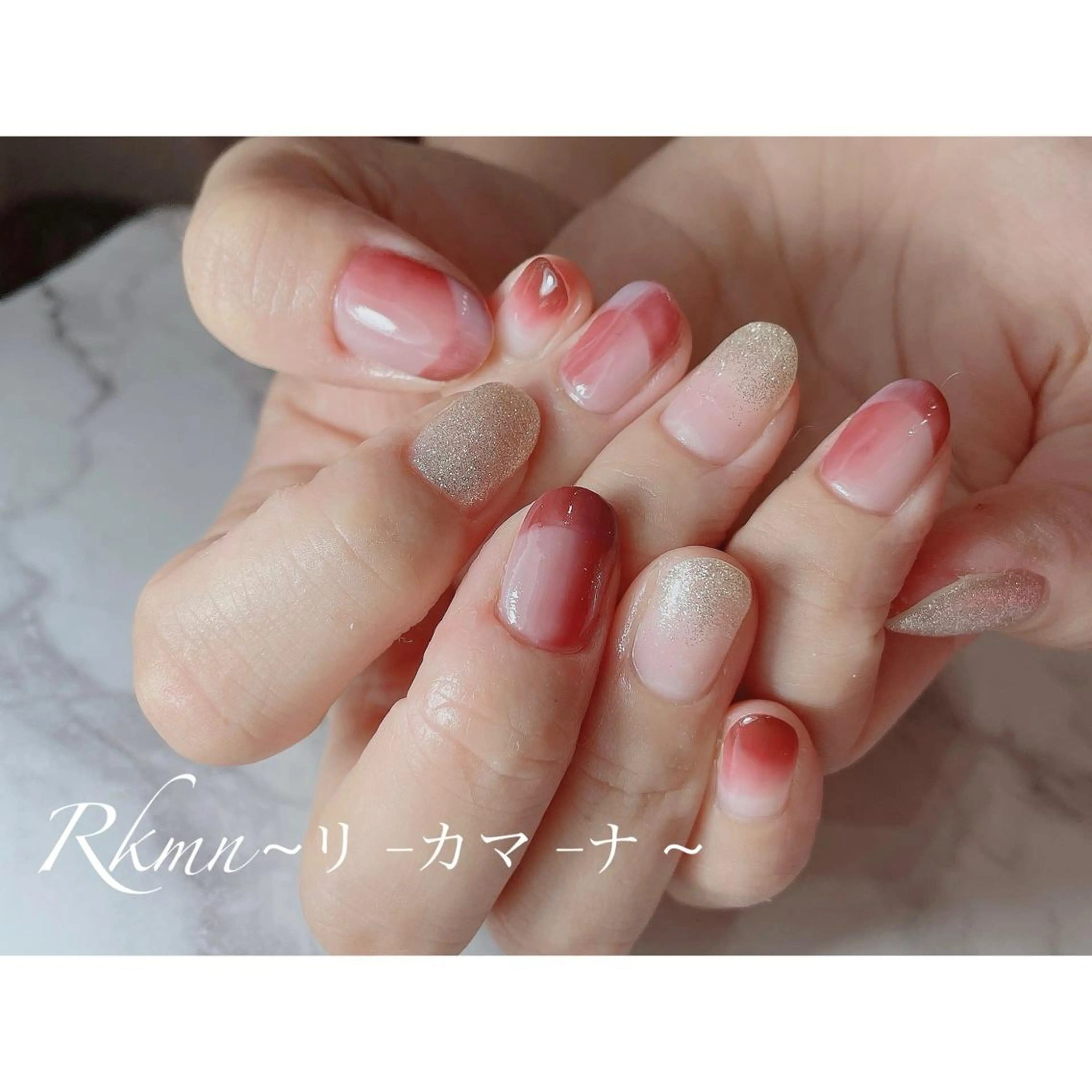 ネイル アートネイル フレンチネイル ラメ(グリッター) 春ネイル ハンドネイル フットネイル ハンドケア Rkmn ~リ-カマ-ナ~のネイルデザイン