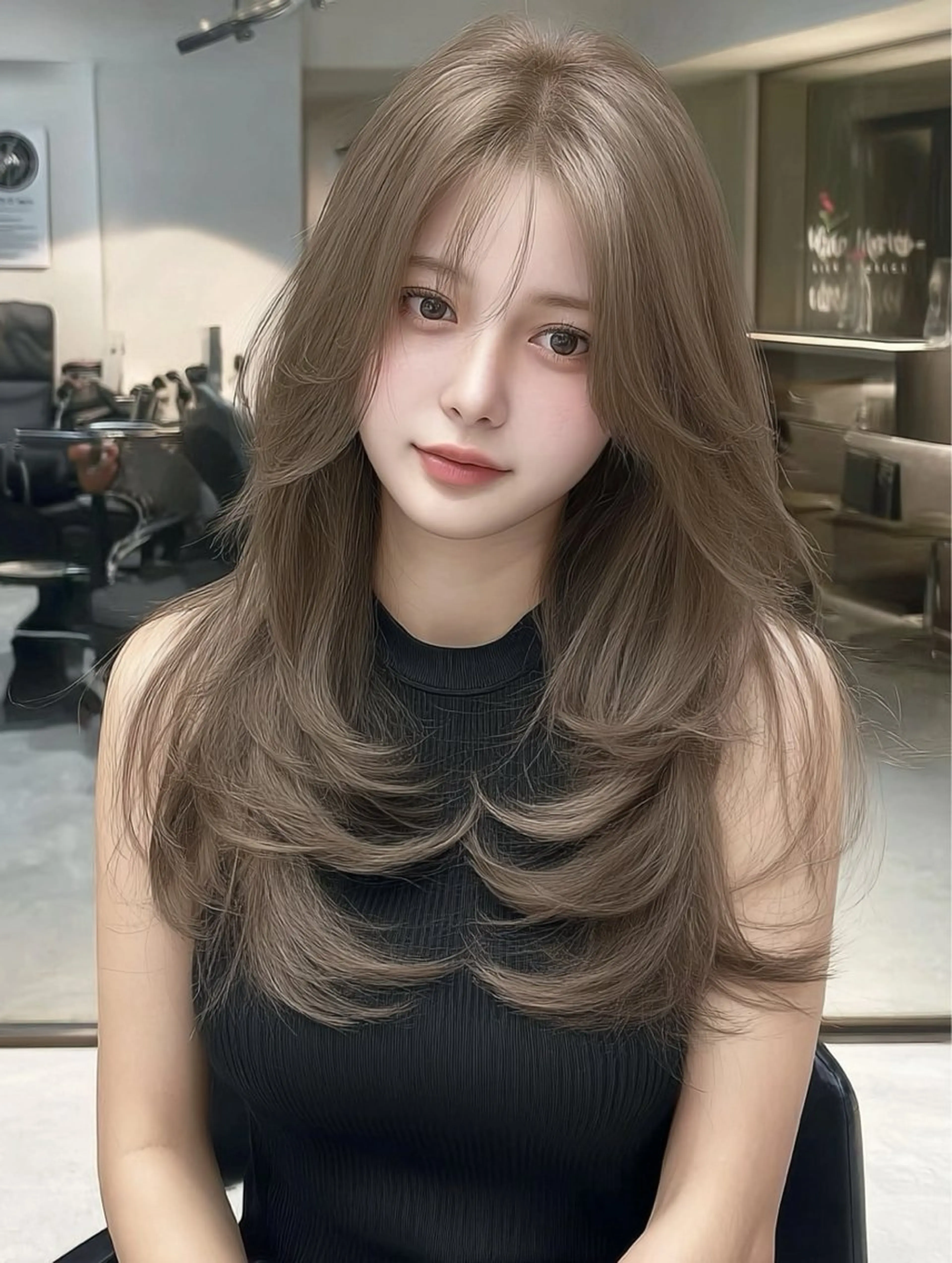 カラー てる🍒レッド🍓 艶カラー/ハイトーンのヘアスタイル