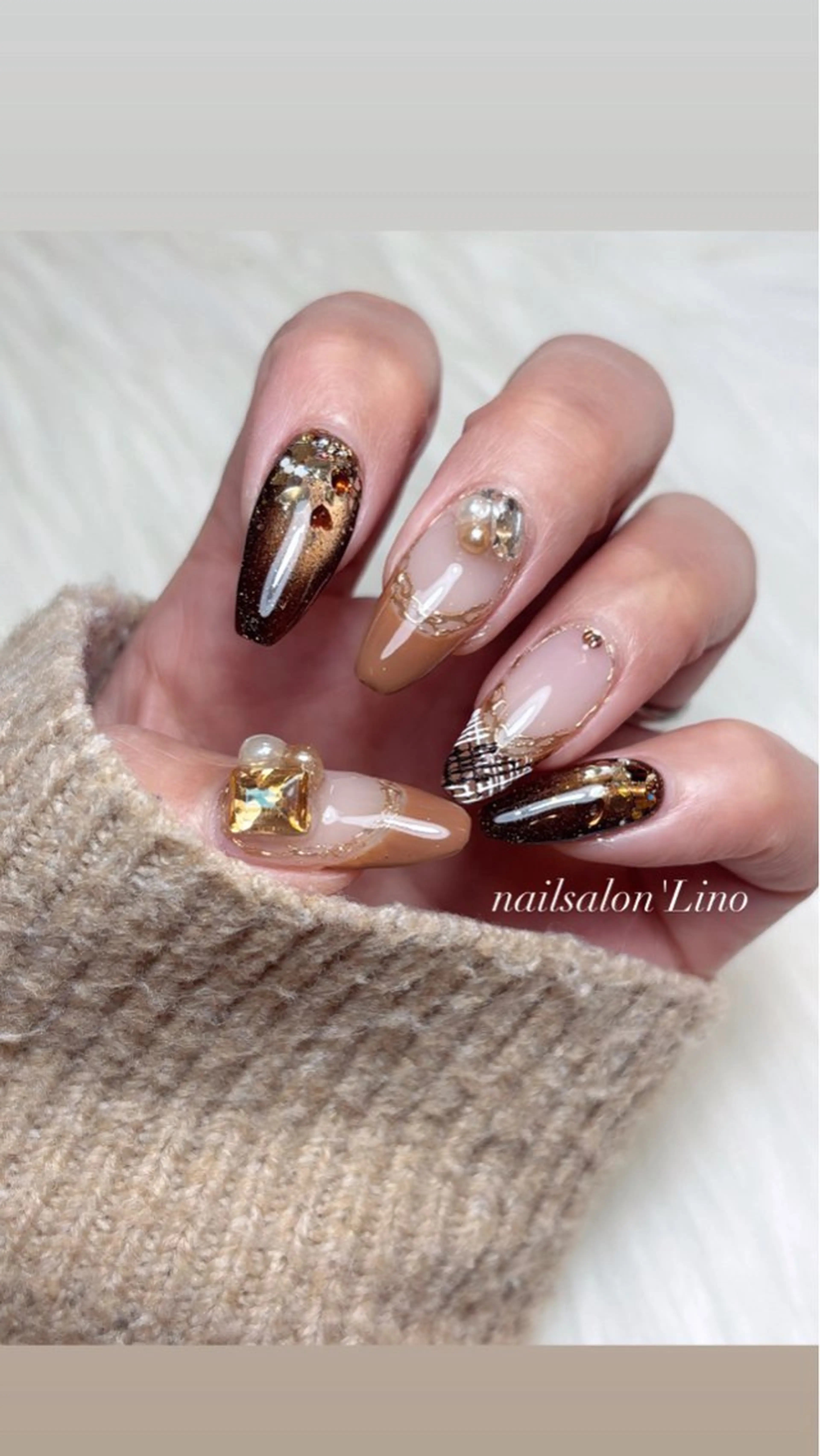 ネイル バレンタイン ハンドネイル Lino𓂃⟡.· Chizuruのネイルデザイン