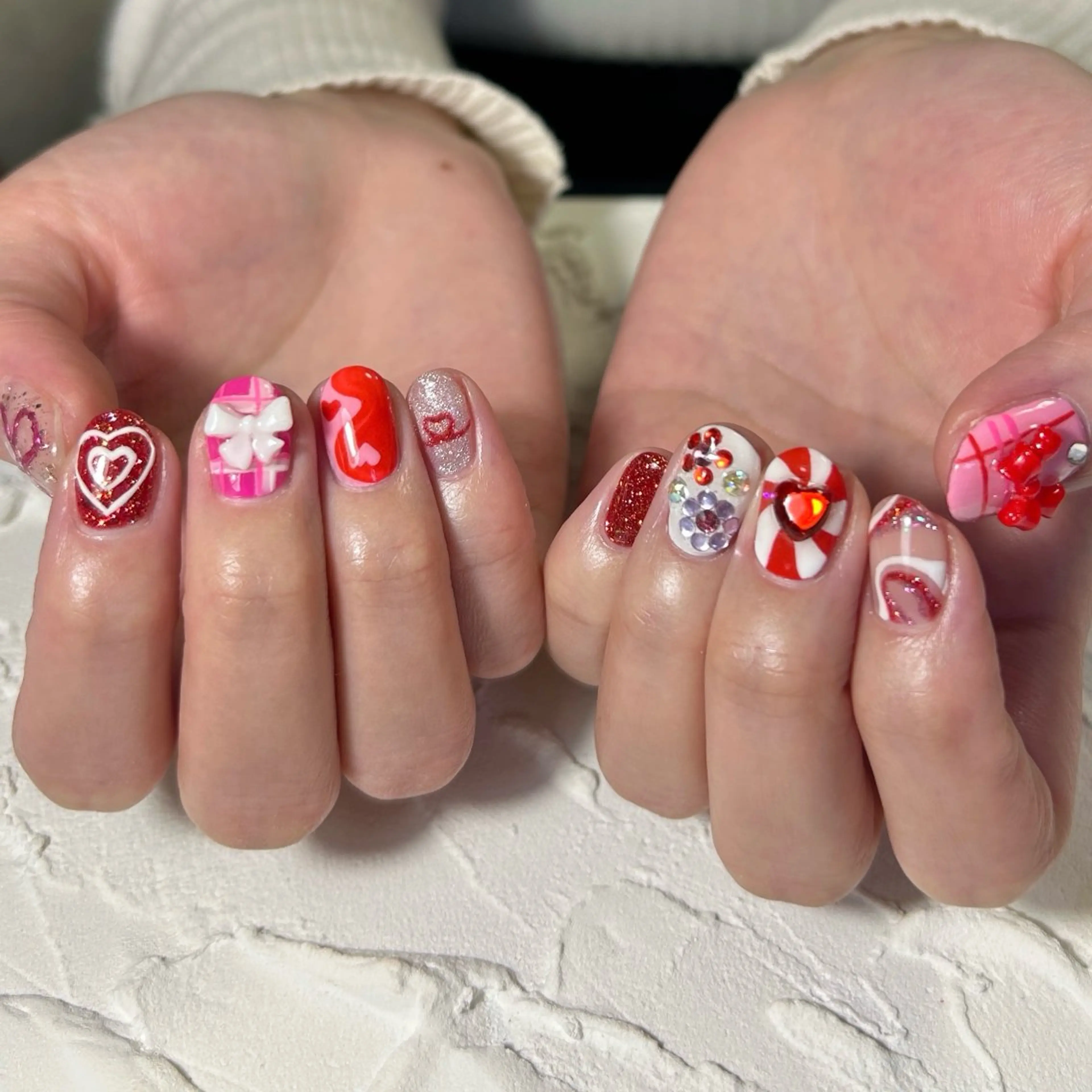 ネイル リボン ハンドネイル Lofinails ちひろのネイルデザイン