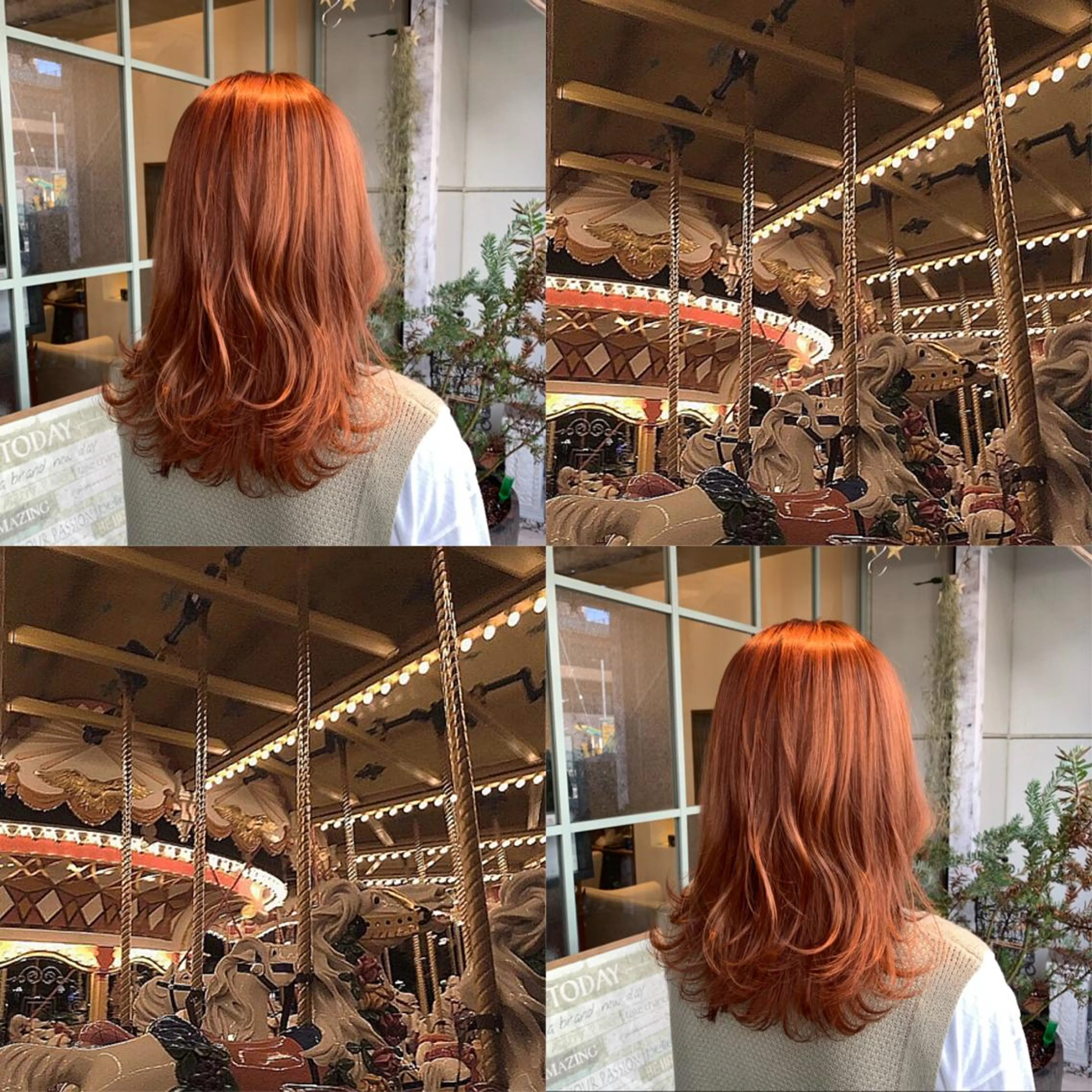 セミロング カラー 【完全個室】髪質改善 暖色カラー/山崎唯奈のヘアスタイル