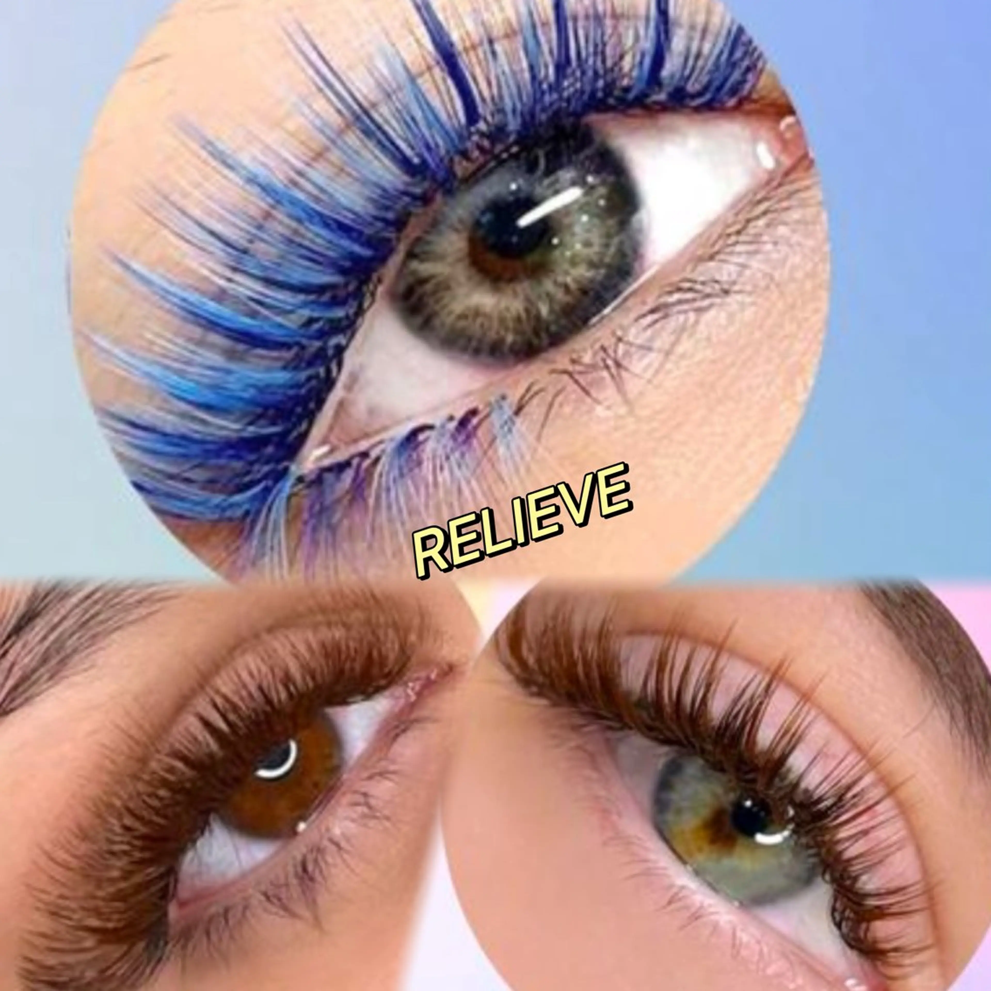 【ワンホンカラー】アイラッシュ、ブルー🩵、ブラワン🐻、チョコレートブラワン🍫120束¥7200/140束¥8300の写真