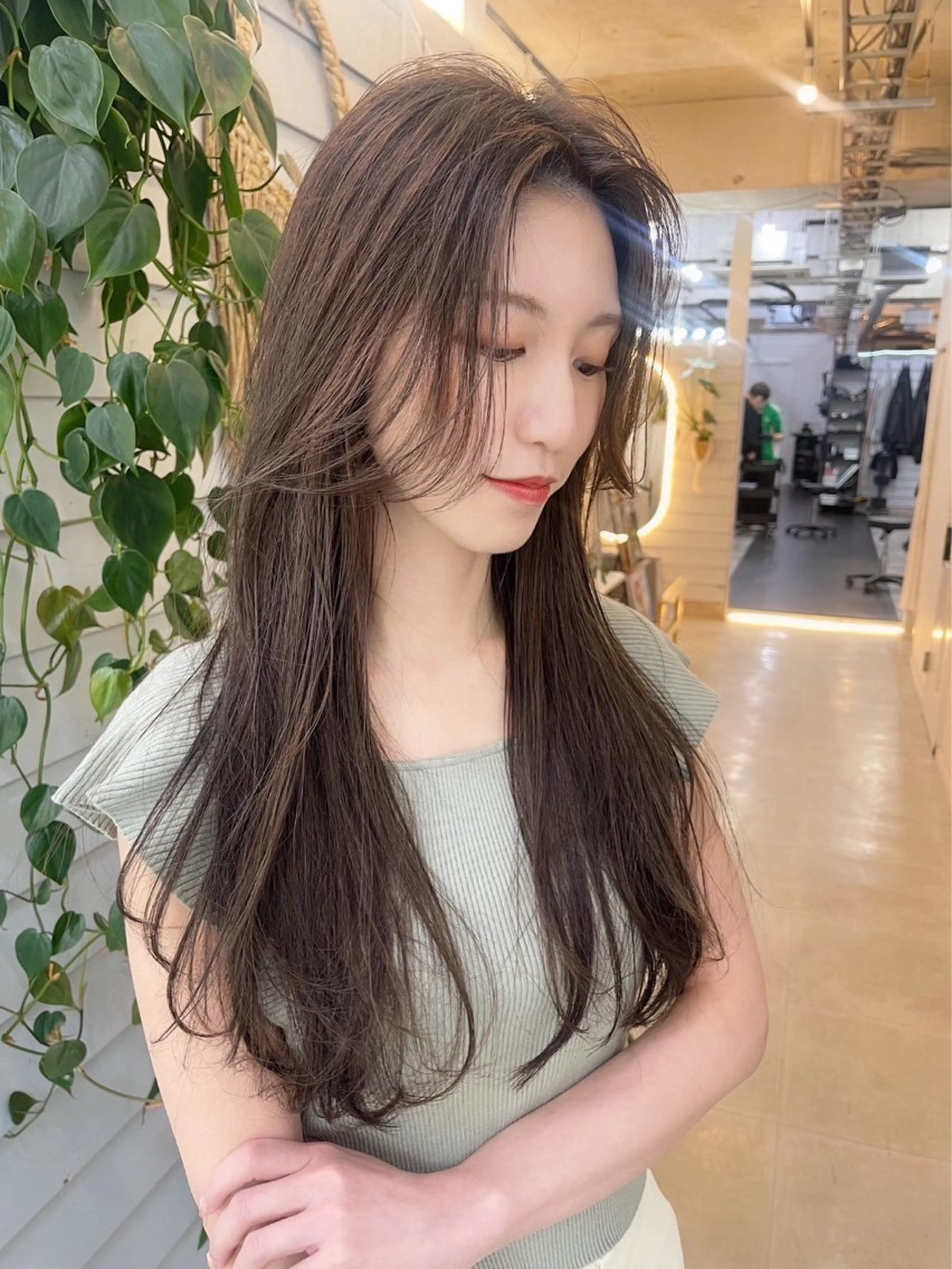 ミディアム カラー ヘアアレンジ 切りっぱなしボブ ショートボブ ベージュカラー ブリーチ ケアブリーチ カット ヘアカラー トリートメント GiseL天神カラー 髪質改善/ブリーチのヘアスタイル