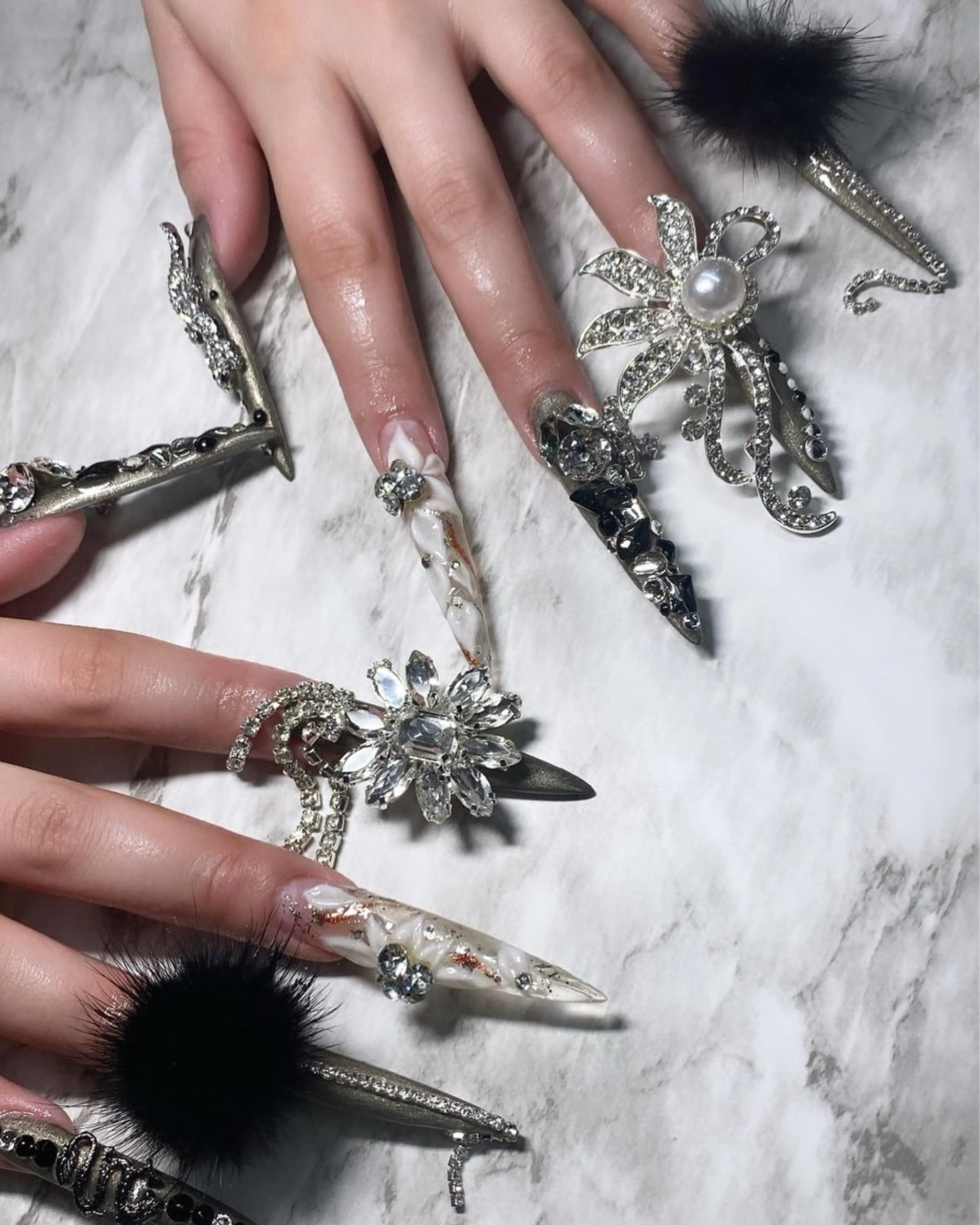 🌿スカルプorチップでの長さ出し　　フルデザイン（オフ･ケア込み）の写真