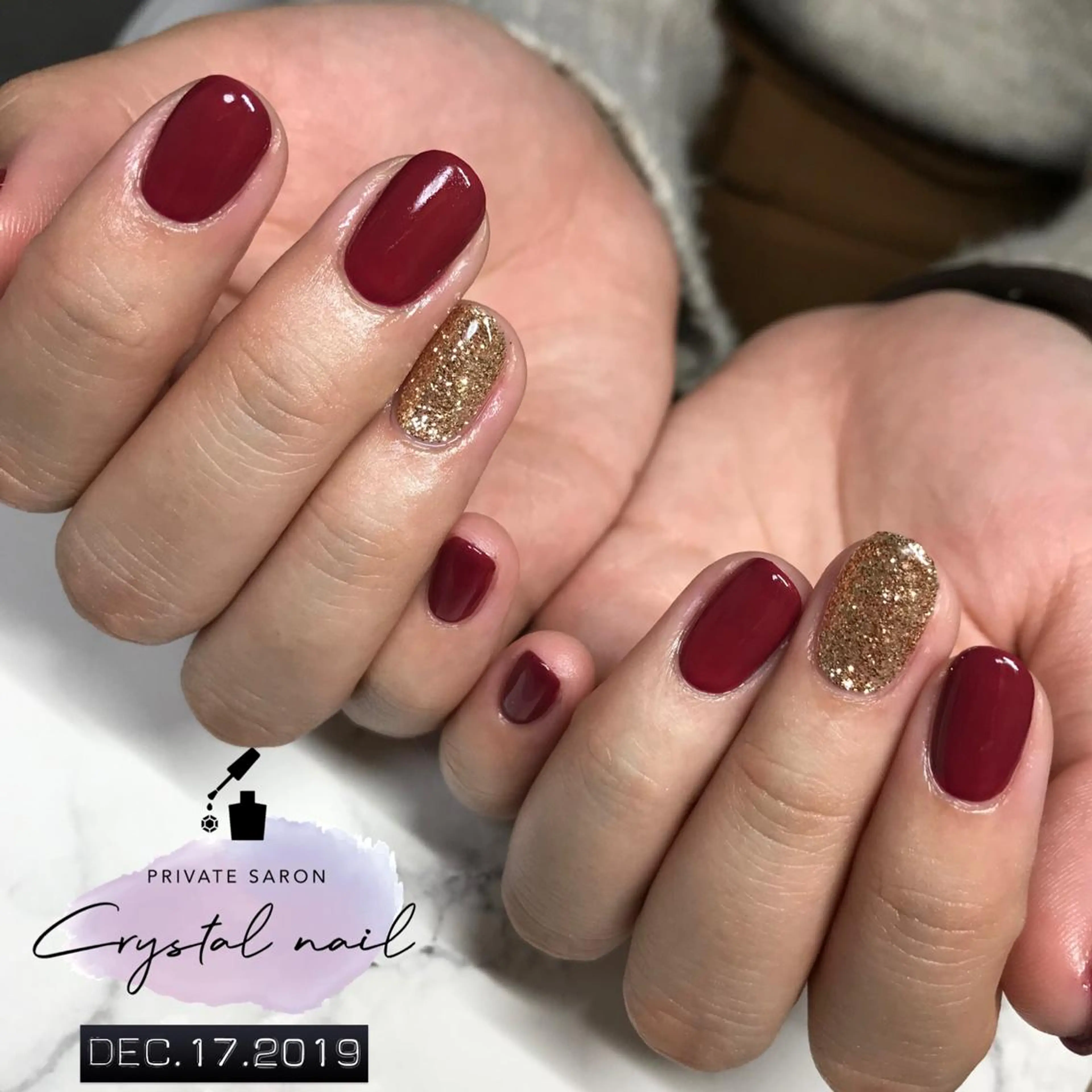 ネイル ボルドー ハンドネイル SCENERY NAILのネイルデザイン