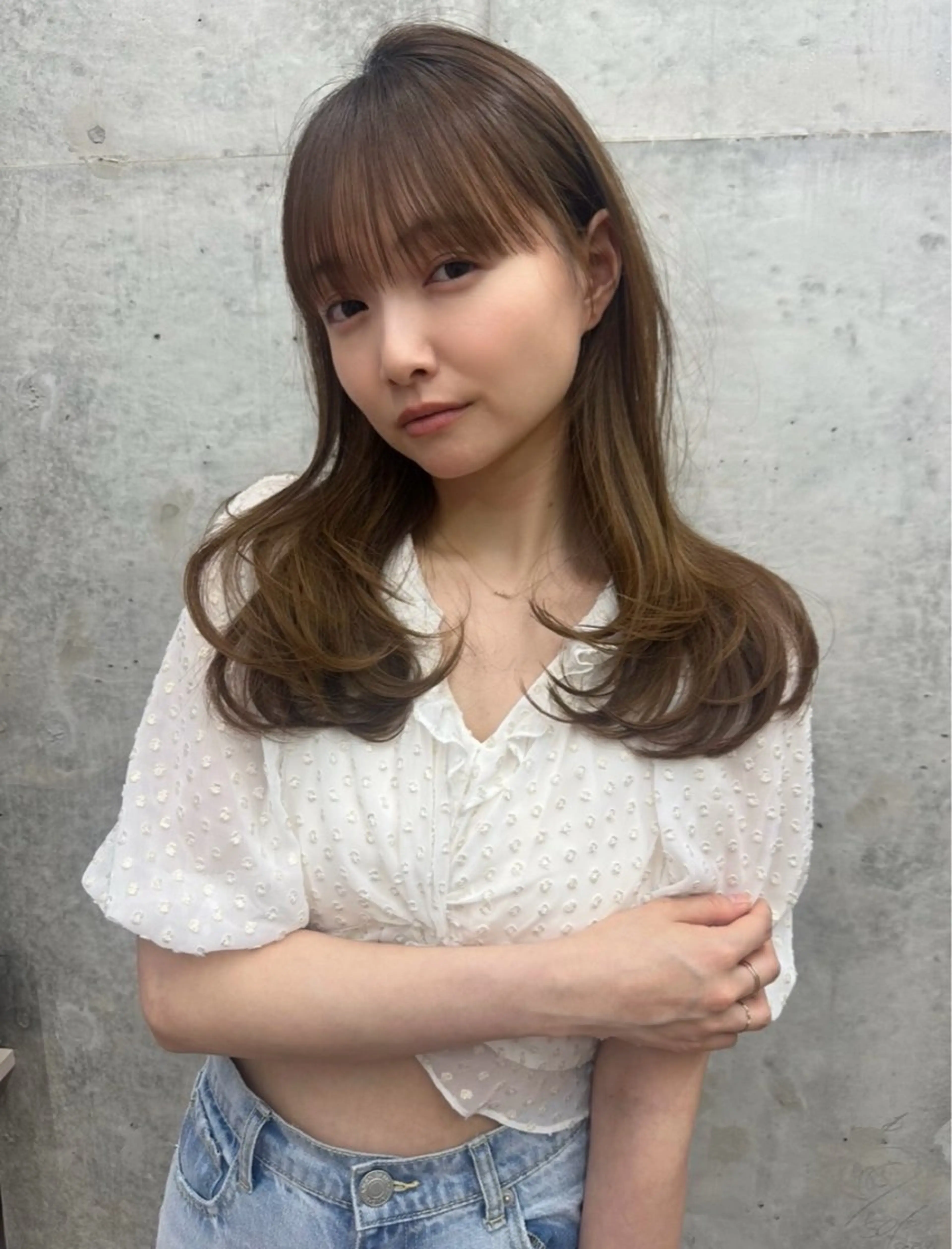 セミロング レイヤーカット 森本 笑のヘアスタイル