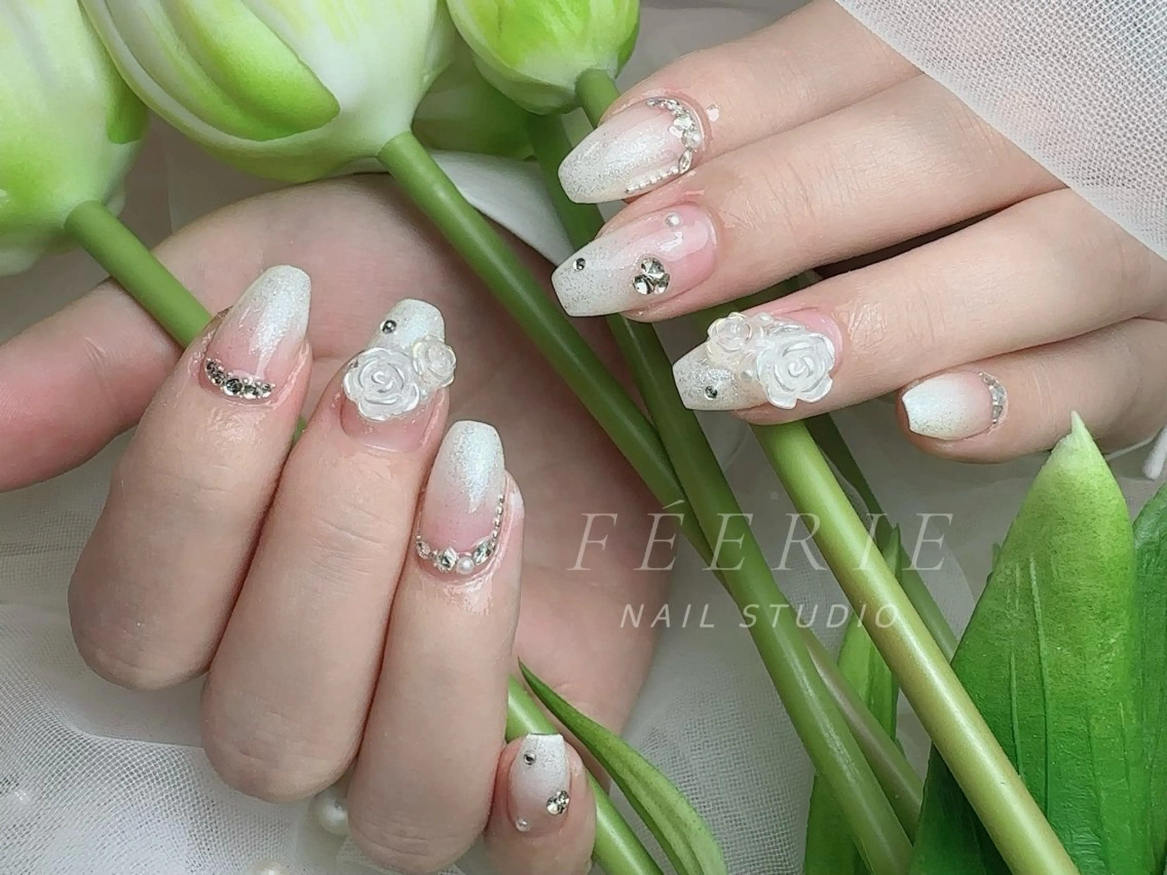 ネイル 成人式 長さ出し フットネイル フレンチネイル ジェルネイル ハンドネイル ハンドケア nail salon Feerieのネイルデザイン