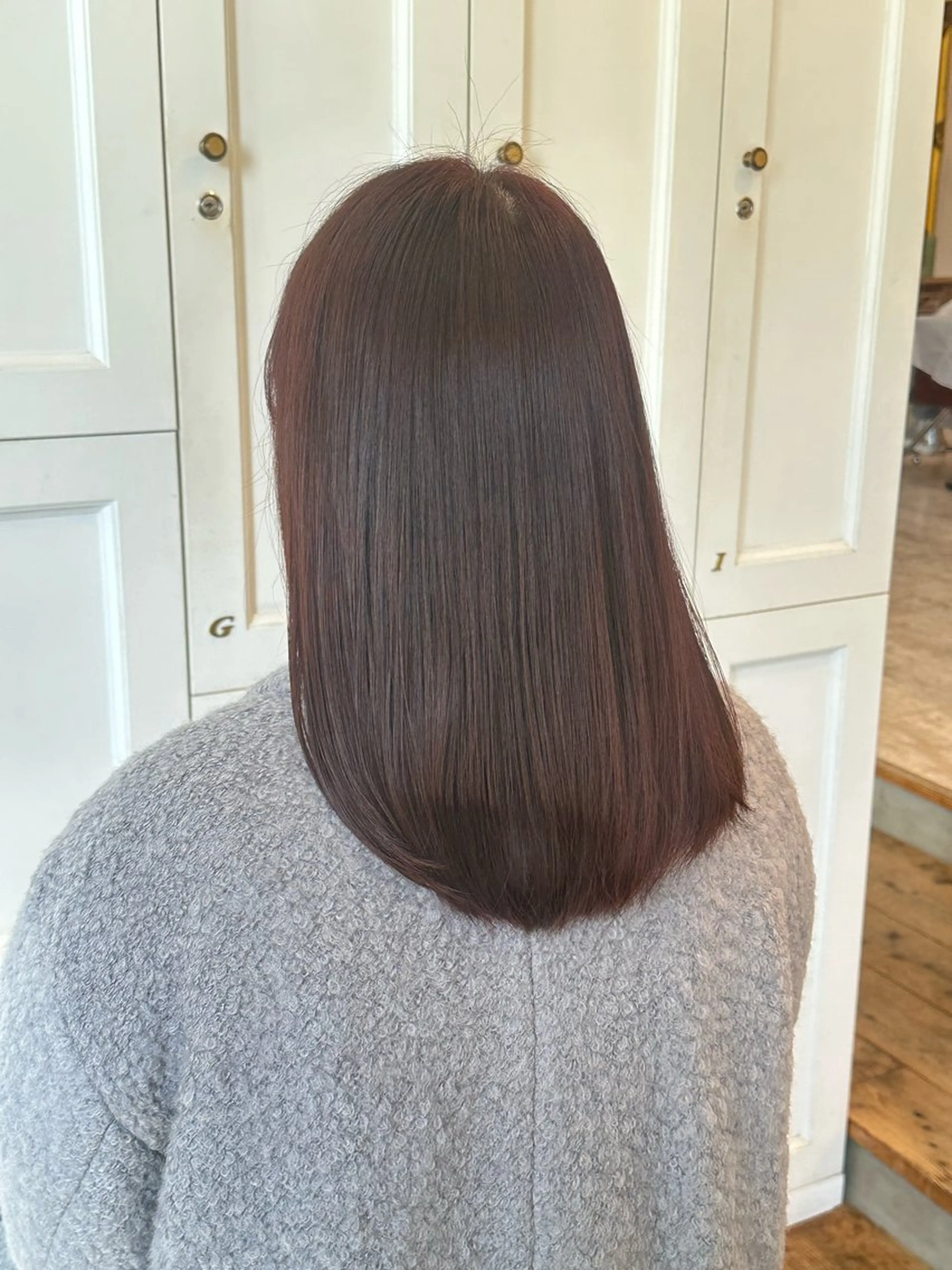 ミディアム カラー ブラウンカラー ヘアカラー 山之内匠/艶カラー/ ハイトーン/ブリーチのヘアスタイル