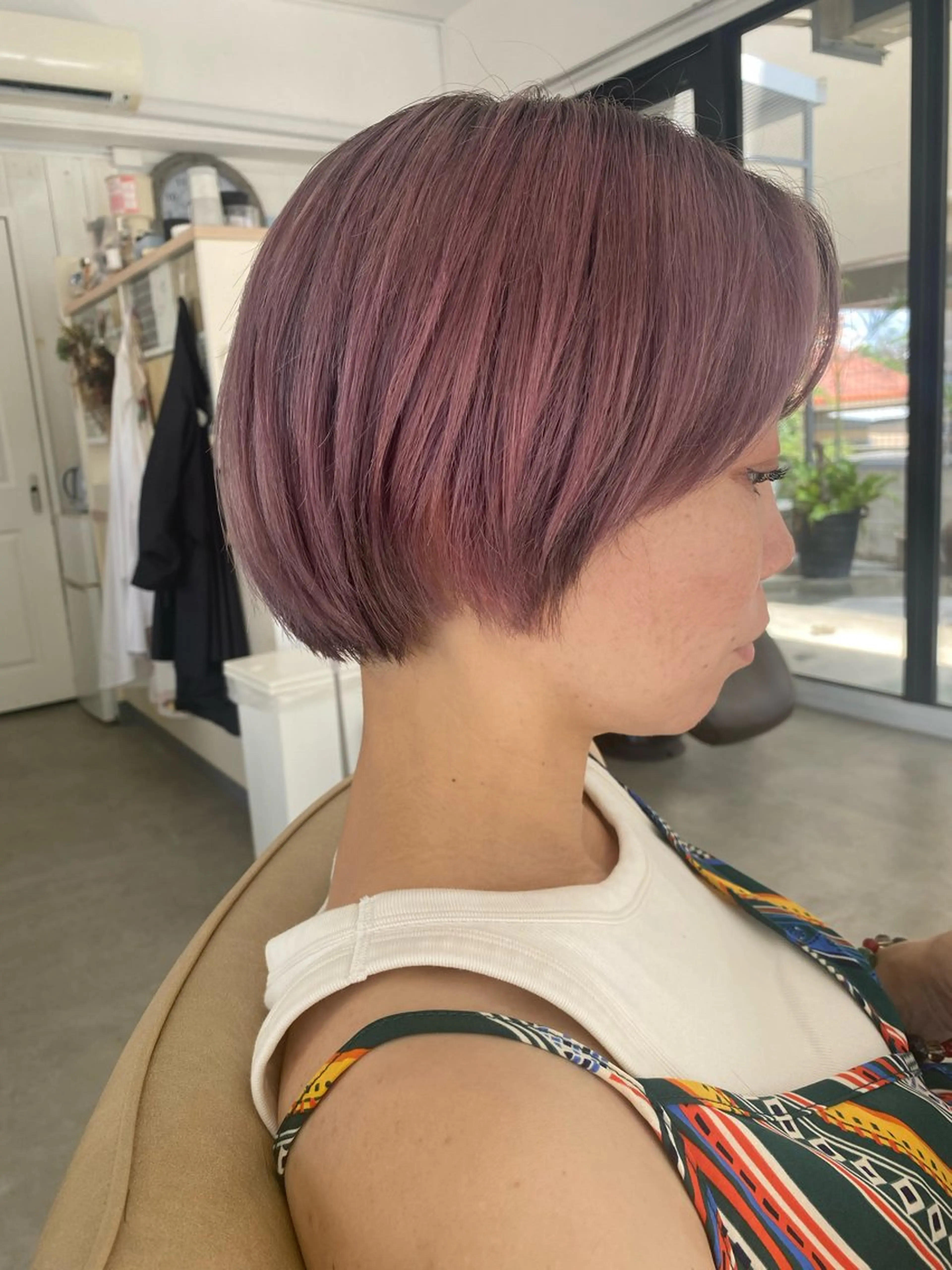 ショート カラー ピンクカラー 林 梓のヘアスタイル