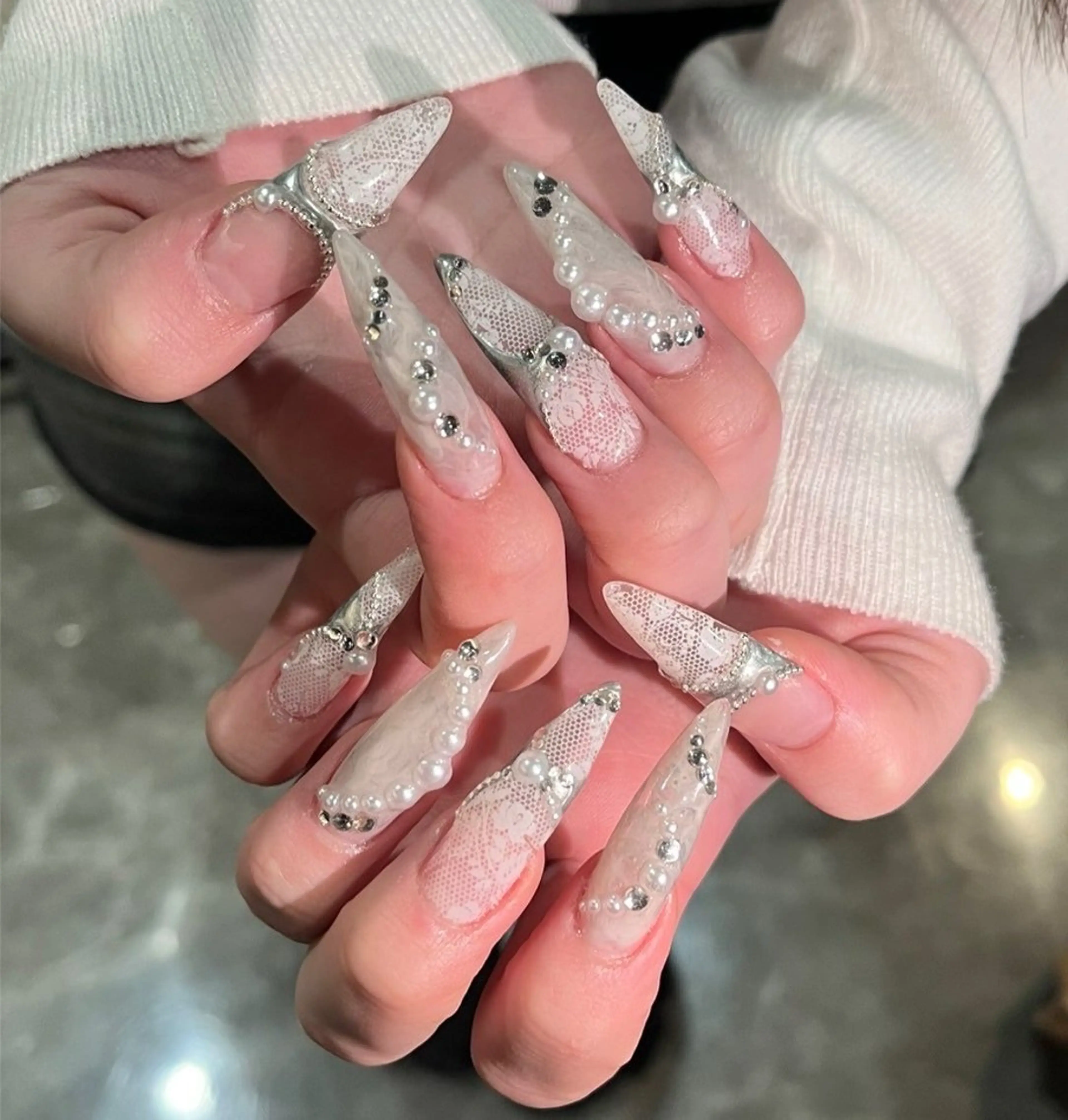 ネイル ロングネイル スカルプネイル ワンホンネイル icy nail れいあのネイルデザイン