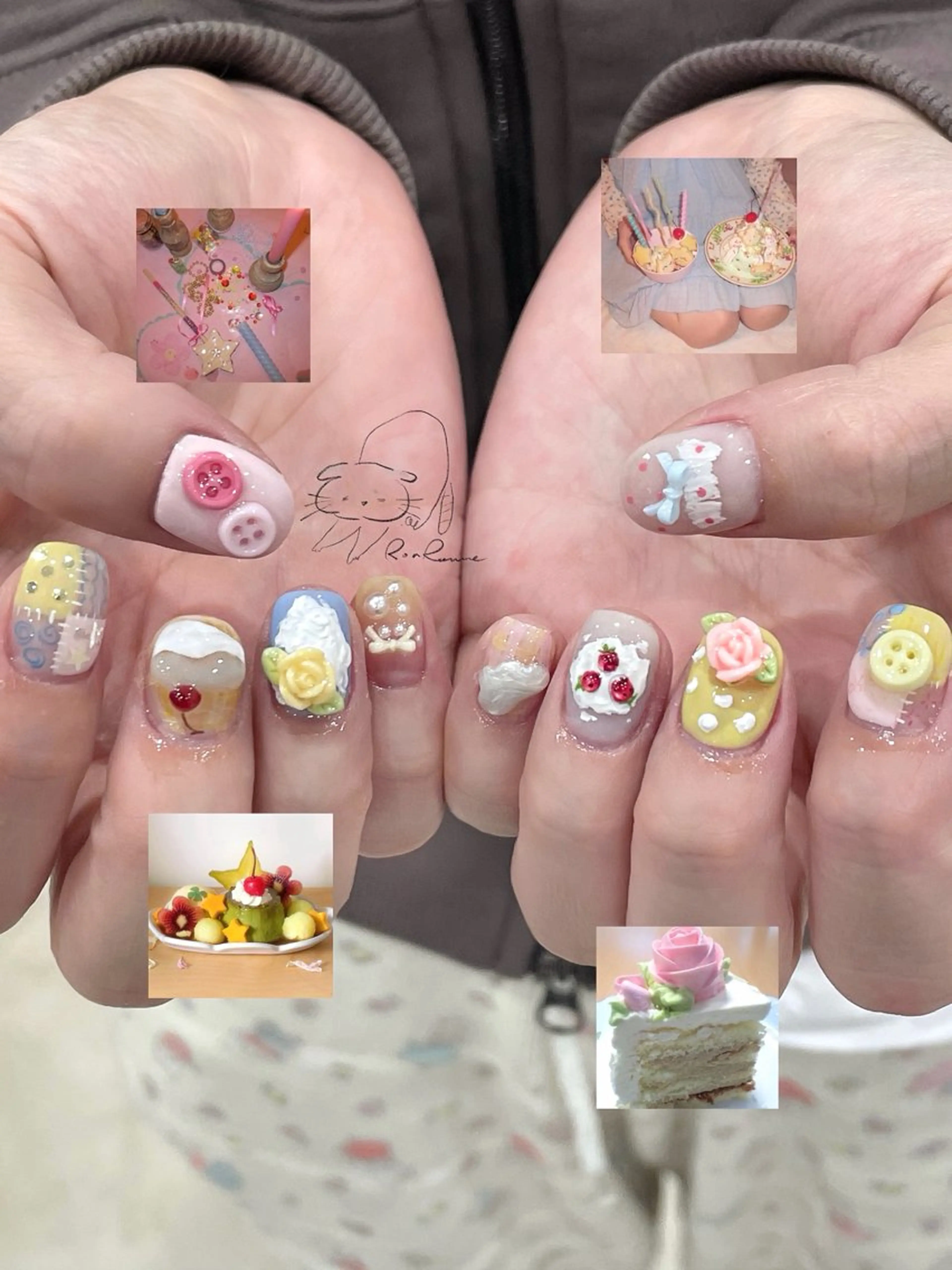 ネイル オーロラネイル 長さ出し フレンチネイル ジェルネイル ミラーネイル ハンドネイル ronronne .のネイルデザイン