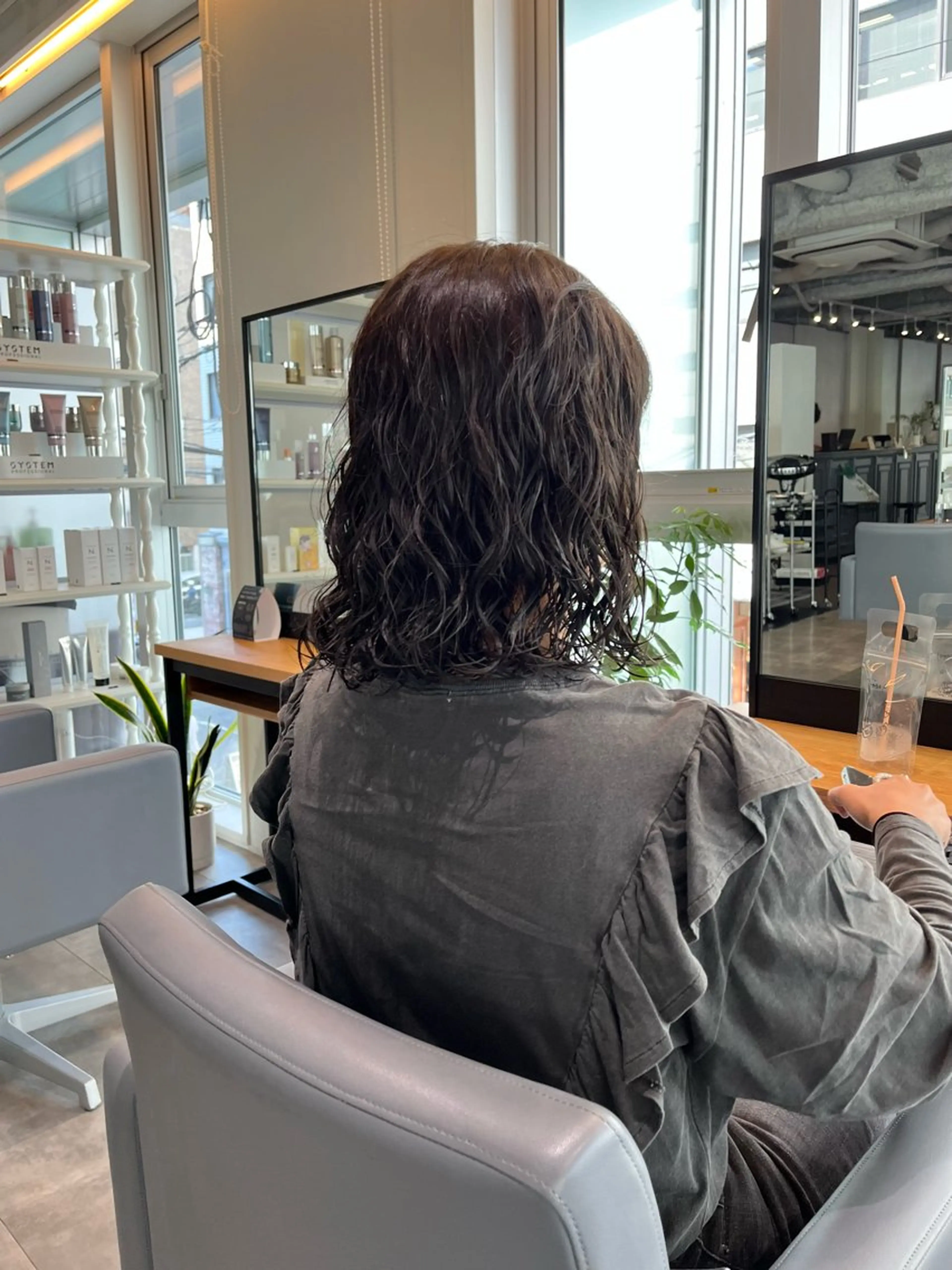 ミディアム カラー パーマ ミディアムパーマ ベージュカラー ブラウンカラー オリーブベージュ オリーブブラウン カット ヘアカラー パーマ ショート/パーマ/ カラー/FUKOのヘアスタイル