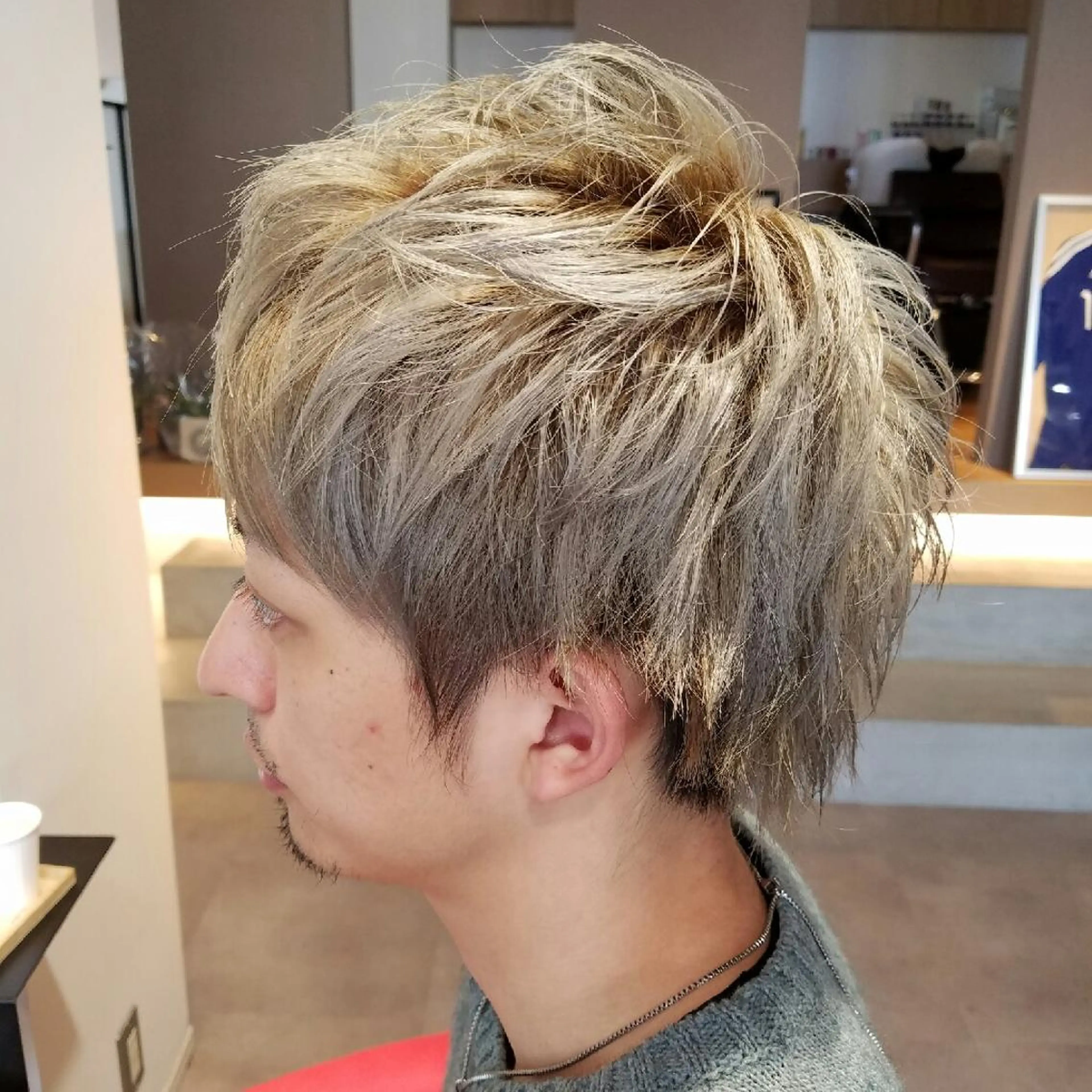 ショート カラー メンズ アッシュ 田中 光のヘアスタイル