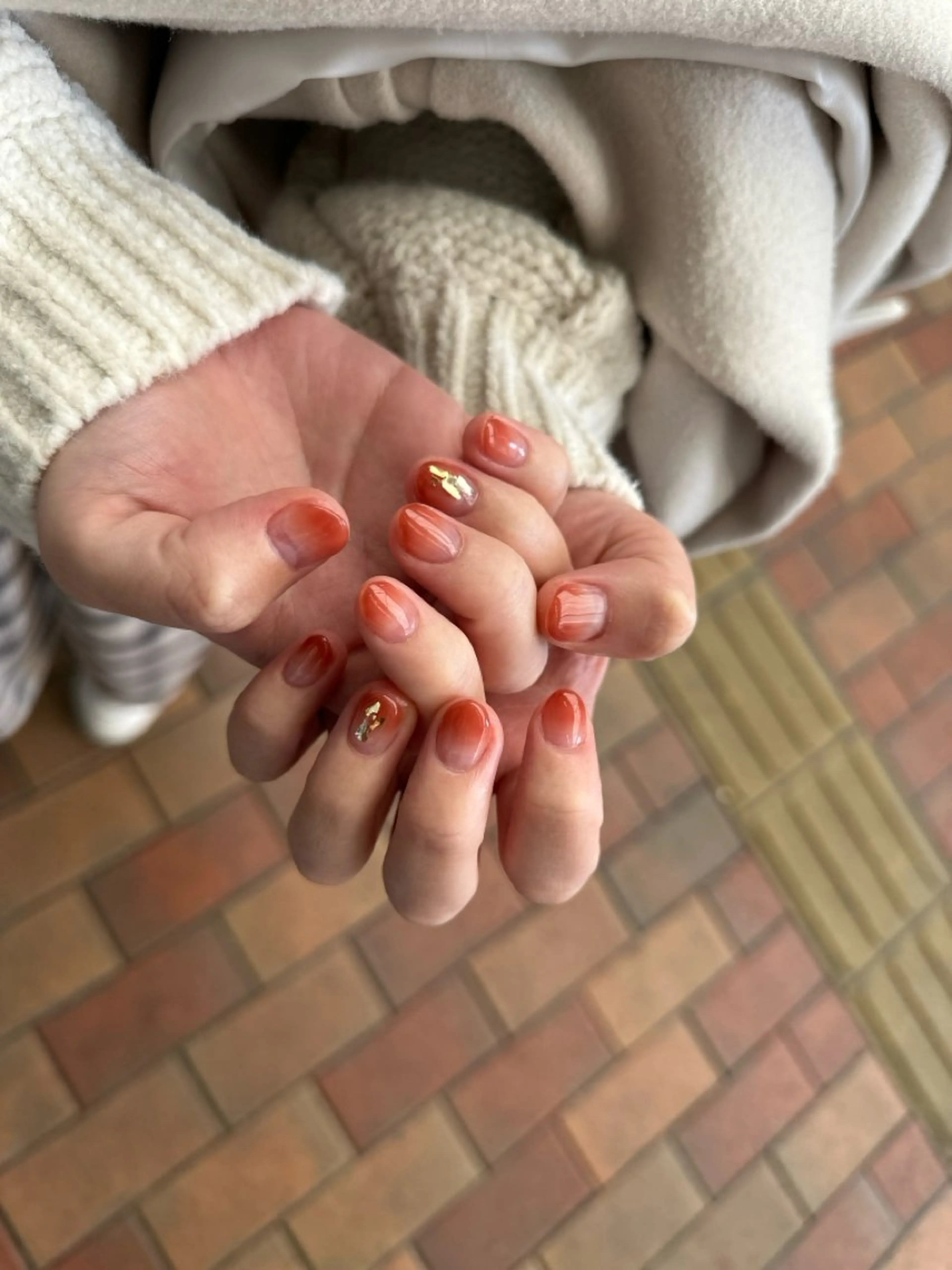 ネイル ブラウン ハンドネイル フットネイル nailsalon ∞ ﾐｶﾅﾙ ∞のネイルデザイン