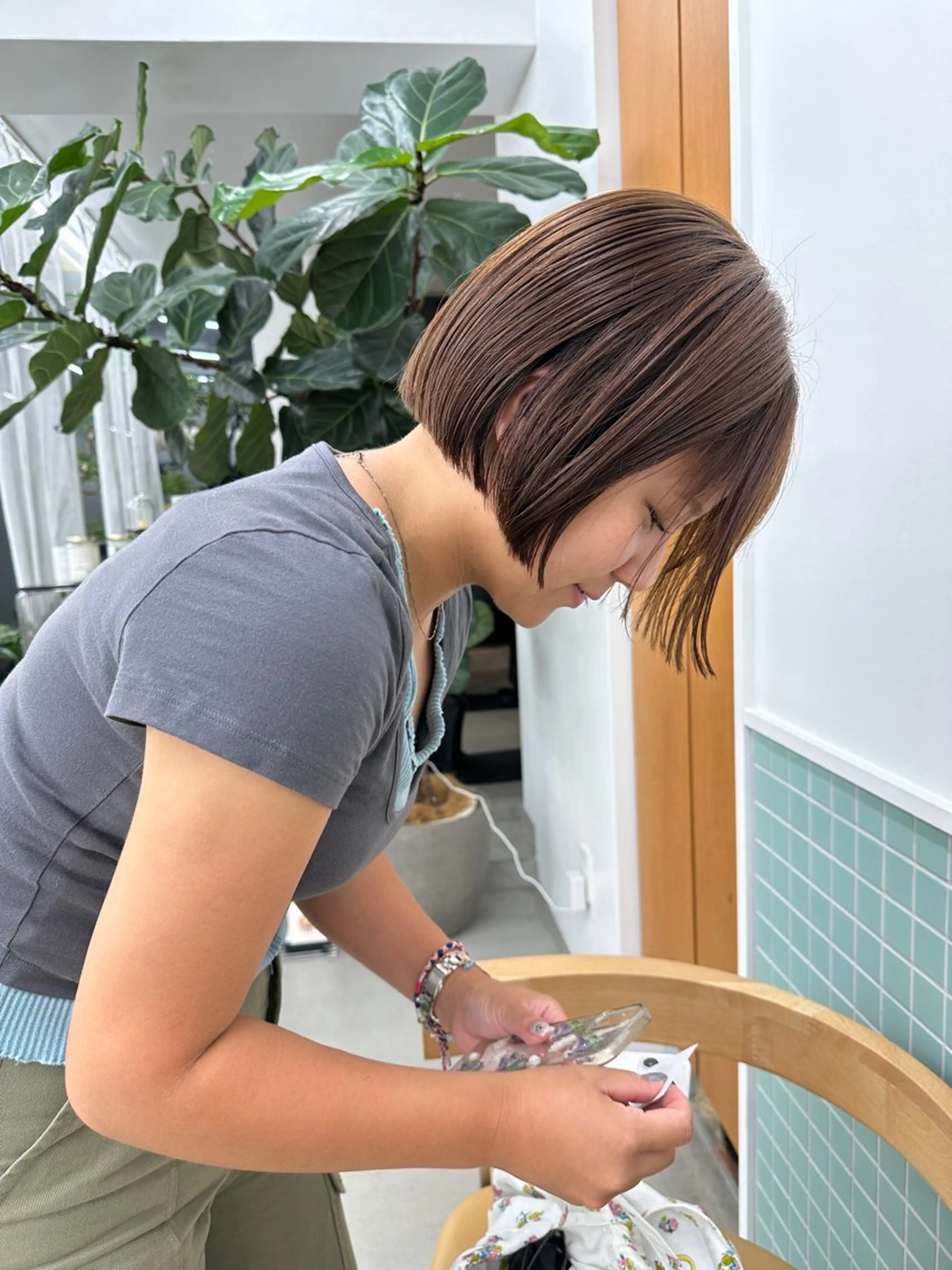 ショート カラー ボブ カット ヘアカラー トリートメント ボブ/レイヤー/ケア パーマ/リュウタのヘアスタイル