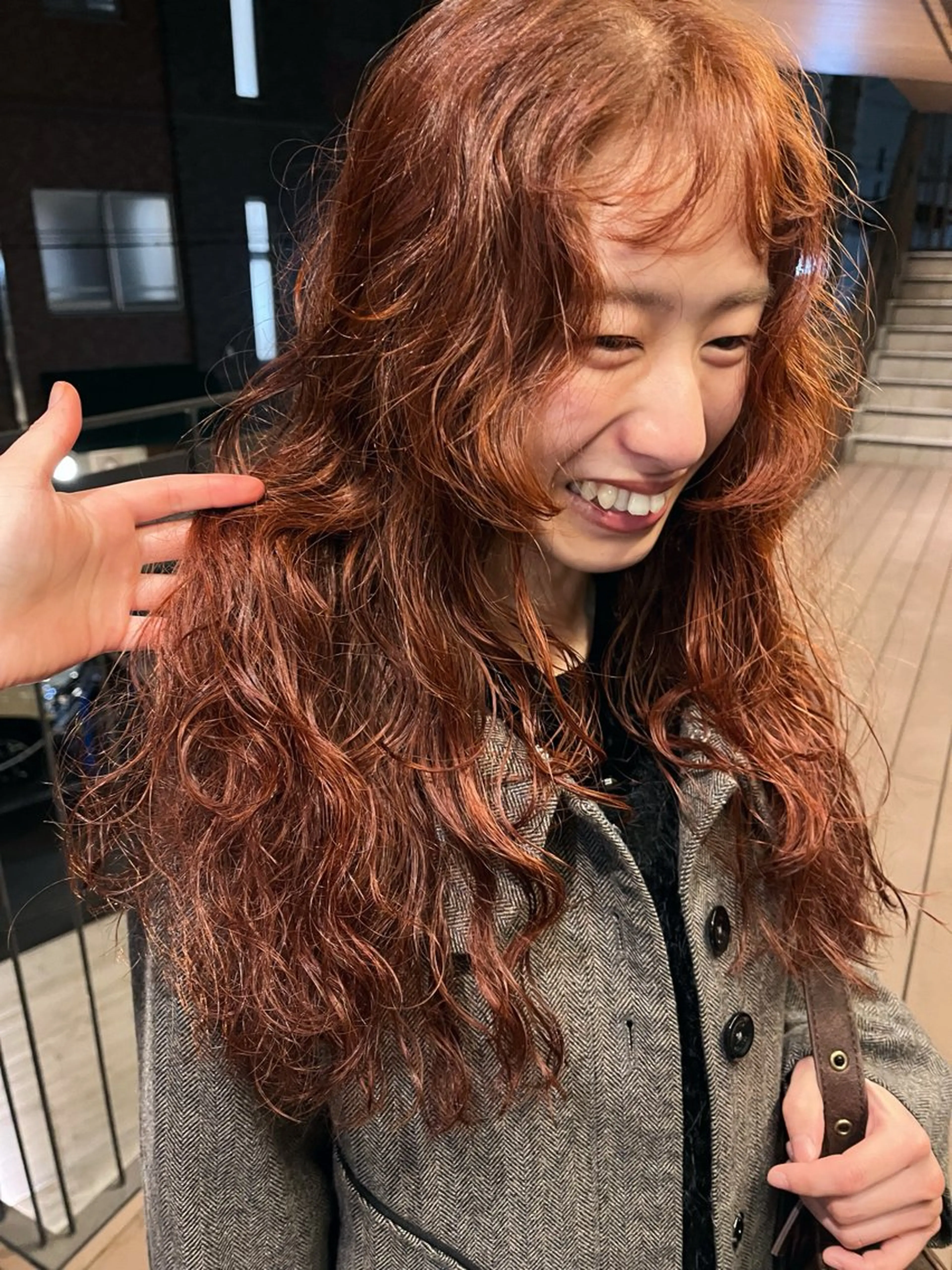 ロング パーマ カット パーマ 暖色/パーマ 🌼クニトウメイのヘアスタイル