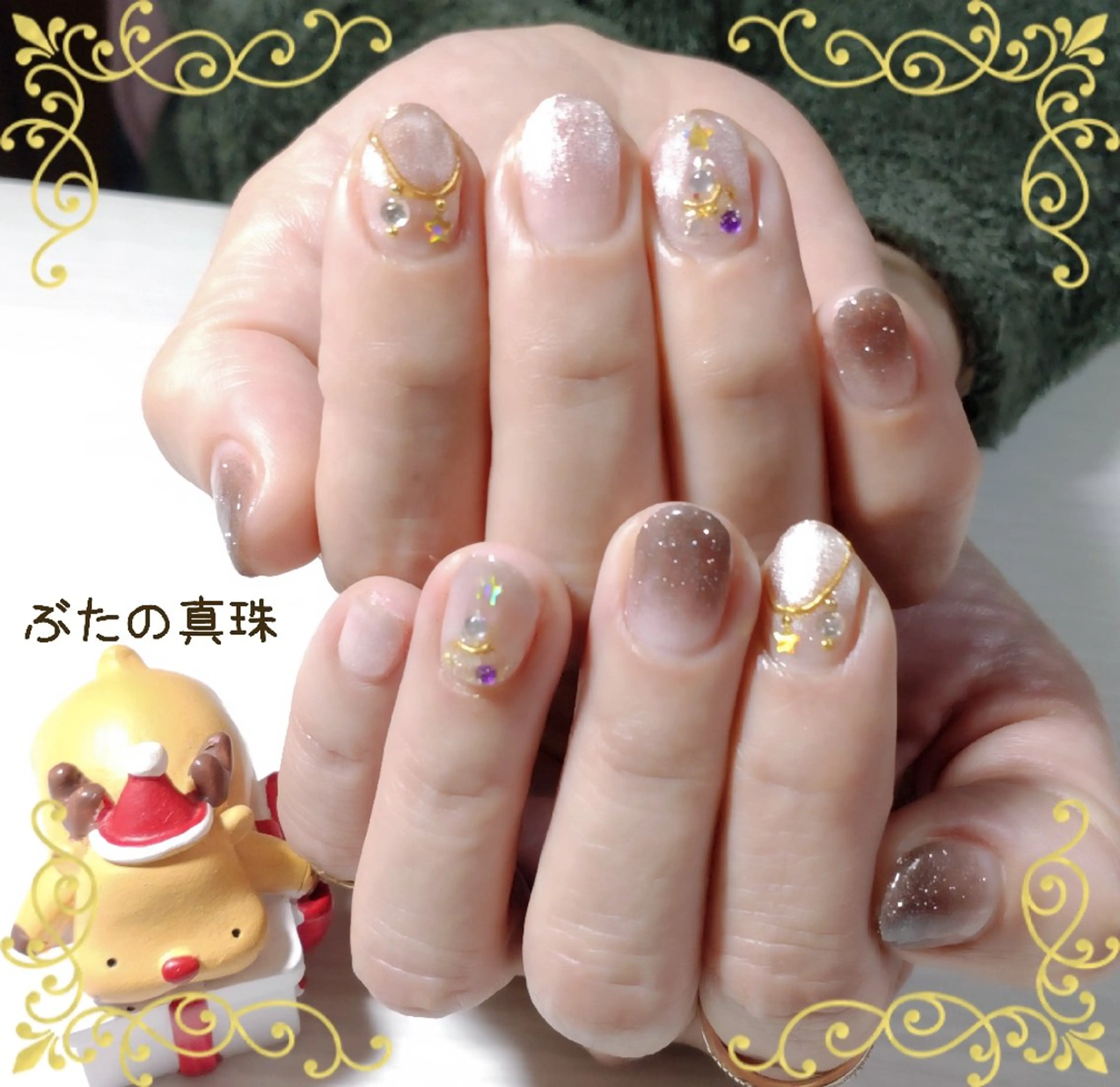 ネイル 冬ネイル クリスマス ハンドネイル 林 珠里のネイルデザイン