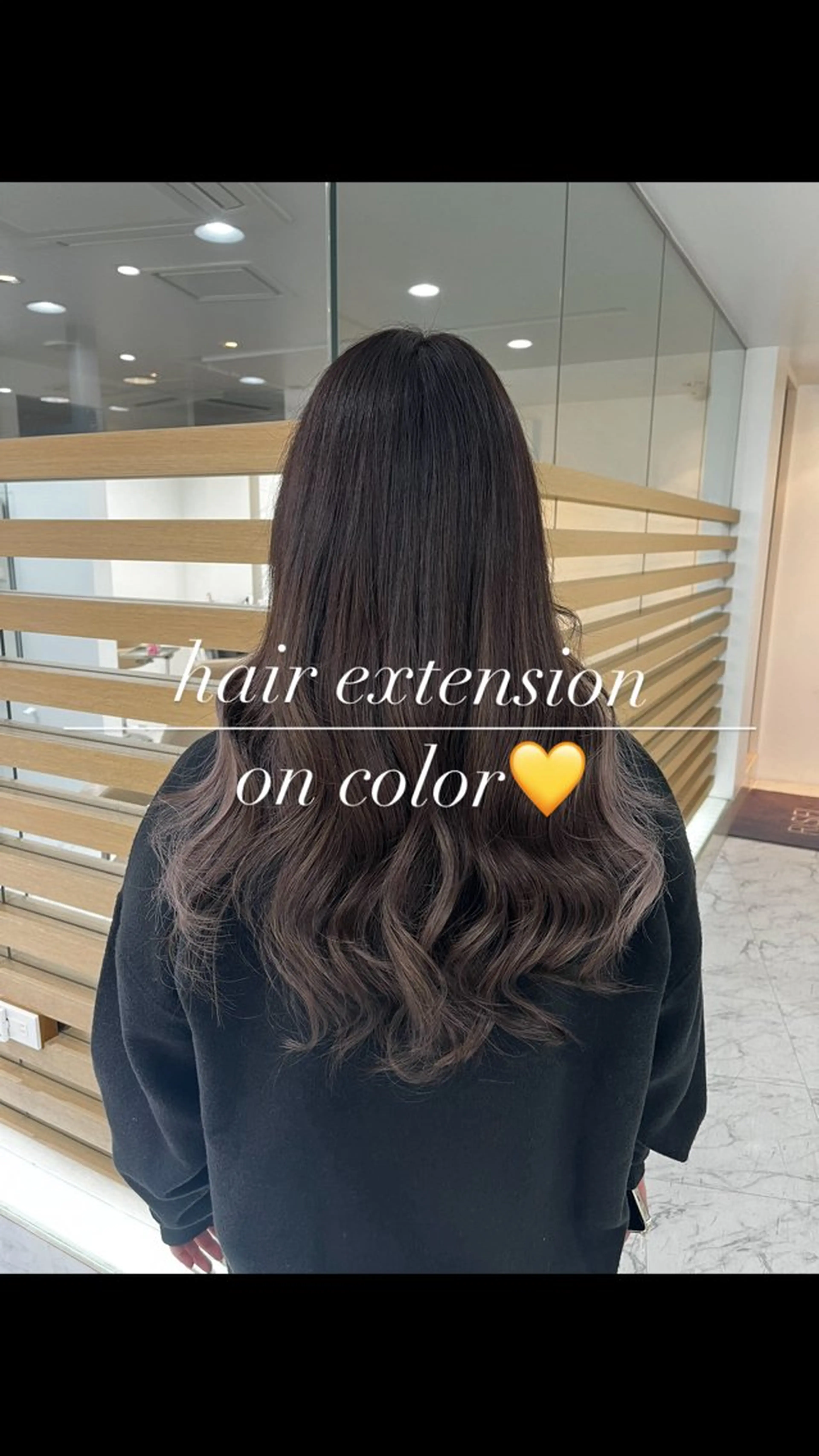 ロング カラー カット ヘアカラー エクステ 赤み消し透明感カラー オオヤマのヘアスタイル