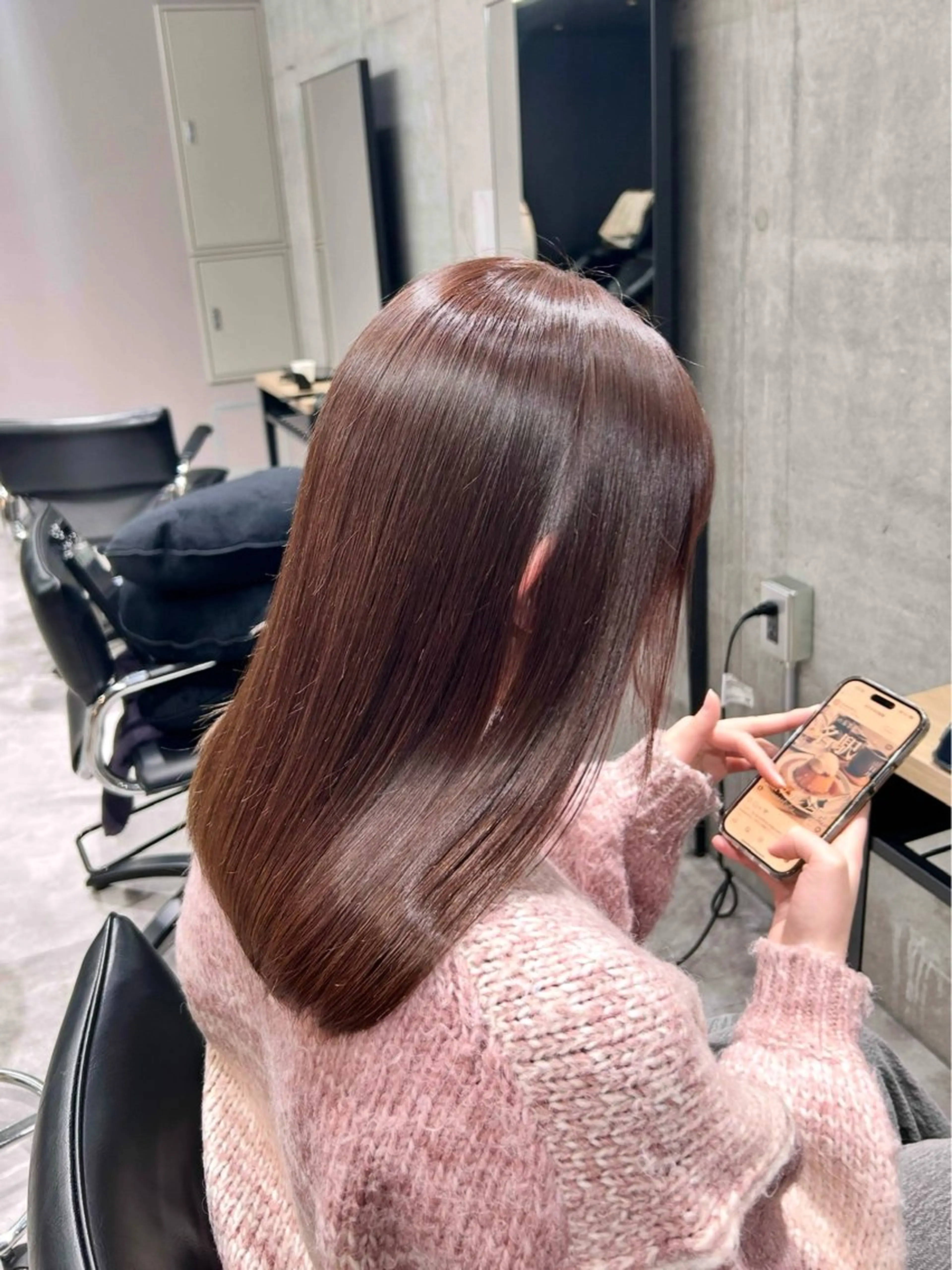 セミロング カット ヘアカラー トリートメント OAK溝の口 天使の輪👑YUKIのヘアスタイル