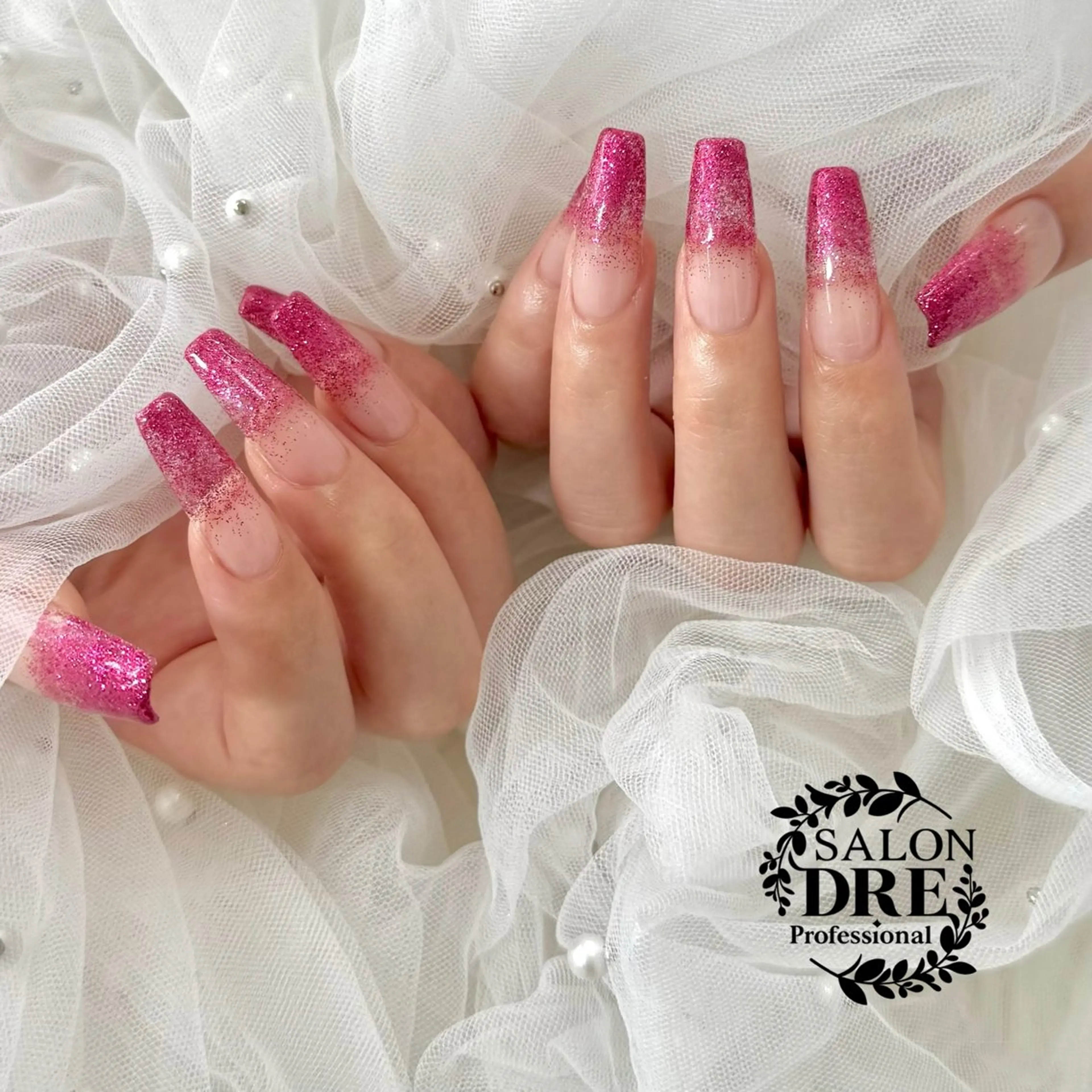 ネイル 長さ出し グラデーション ラメ(グリッター) ラメグラデーション ネイルチップ salonDRE MIYUKIのネイルデザイン