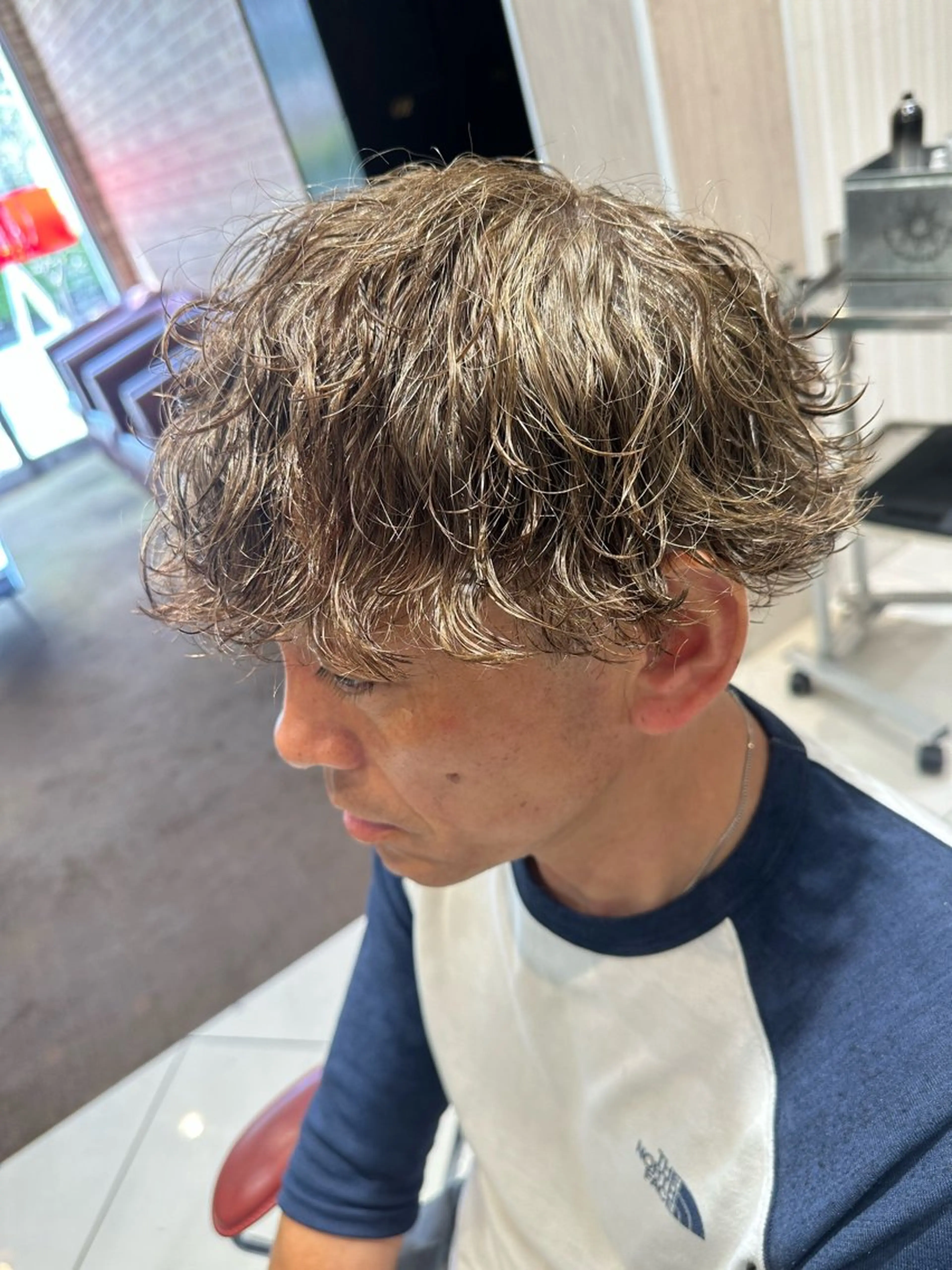 ショート パーマ メンズ メンズパーマ 波巻きパーマ 💈メンズ特化 美容師サキ💈のヘアスタイル