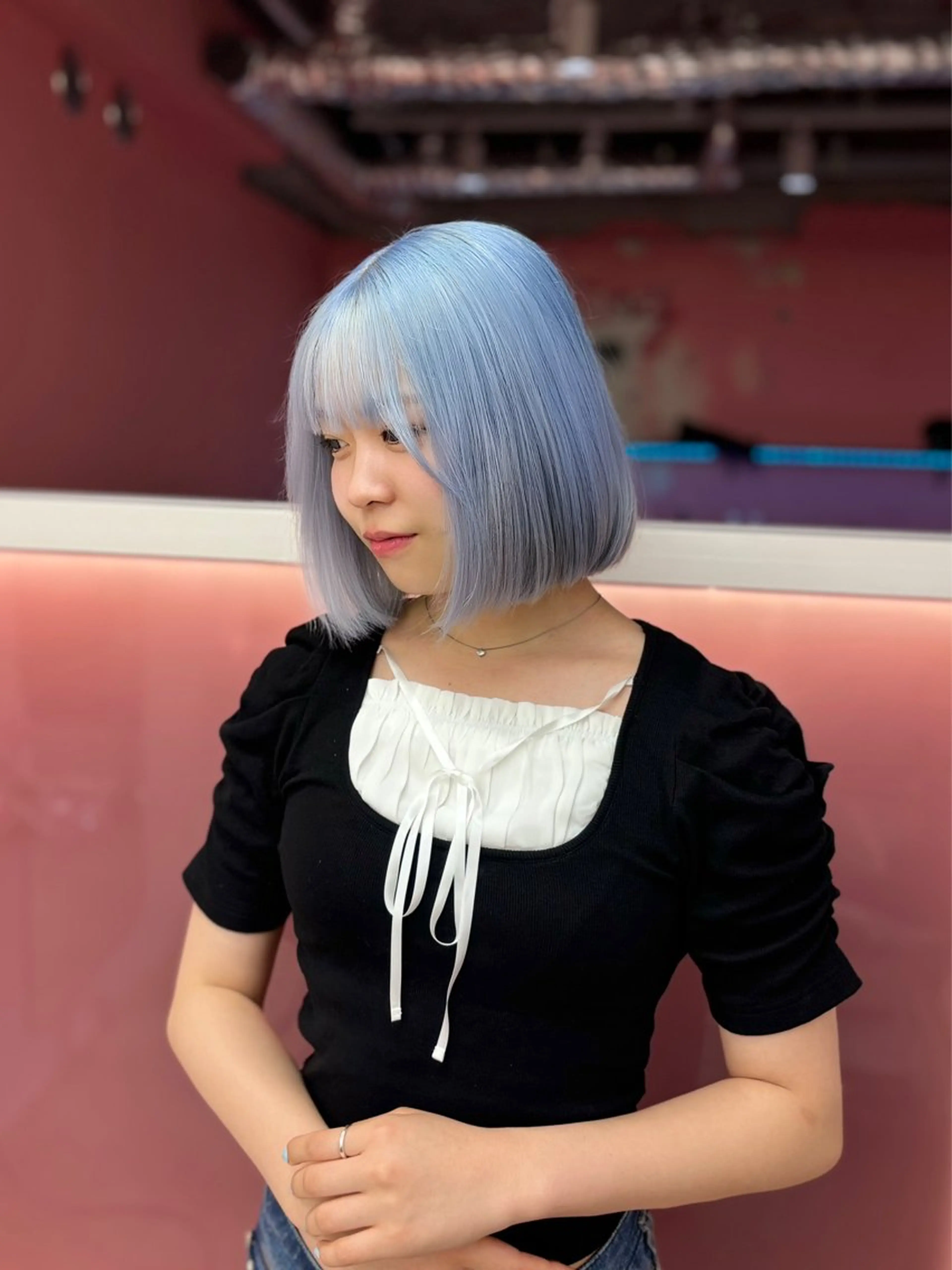 ミディアム カラー 田中麻鈴/ハイトーン /ミルクティーのヘアスタイル